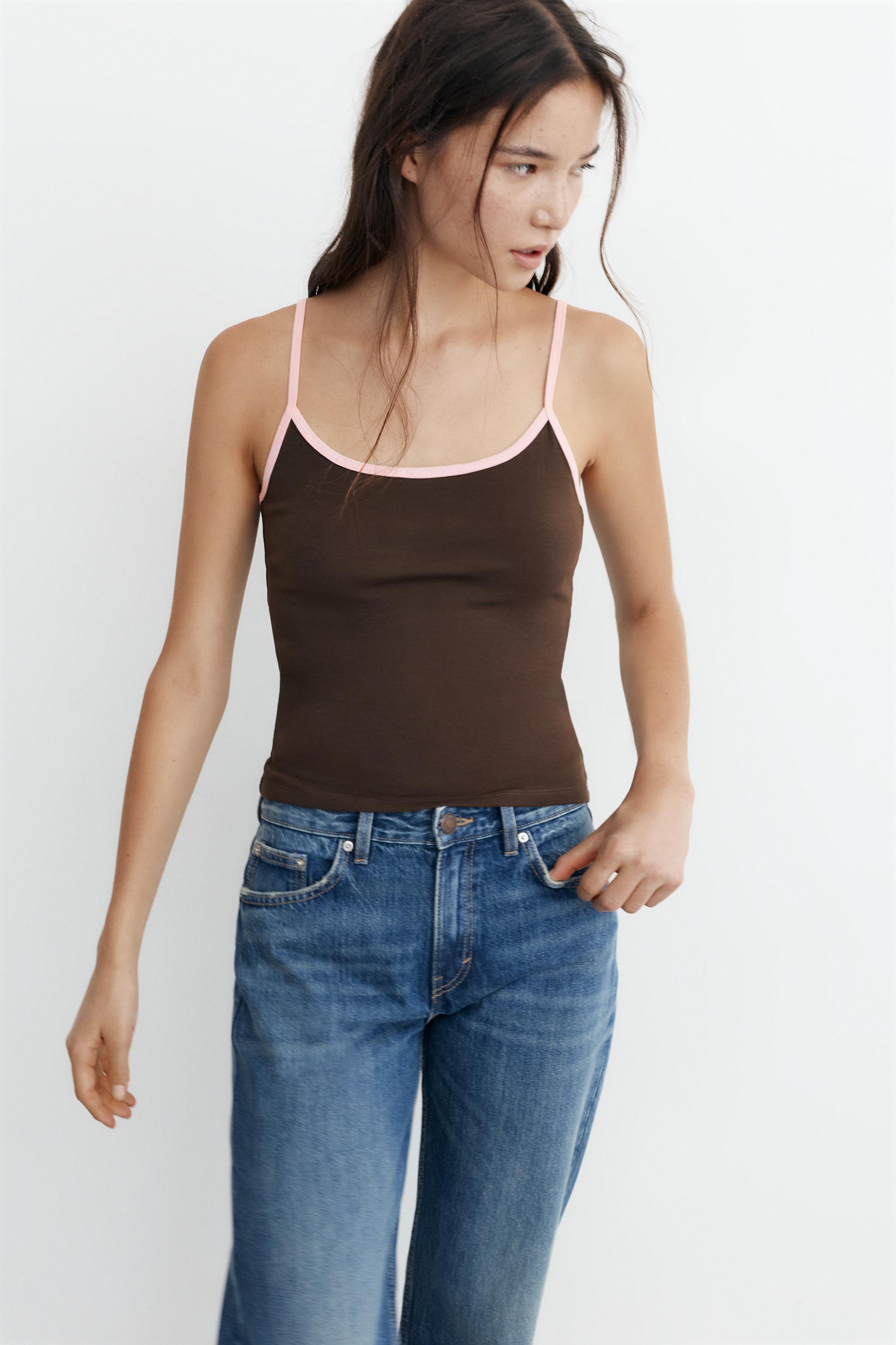 Thin strap top — Brown