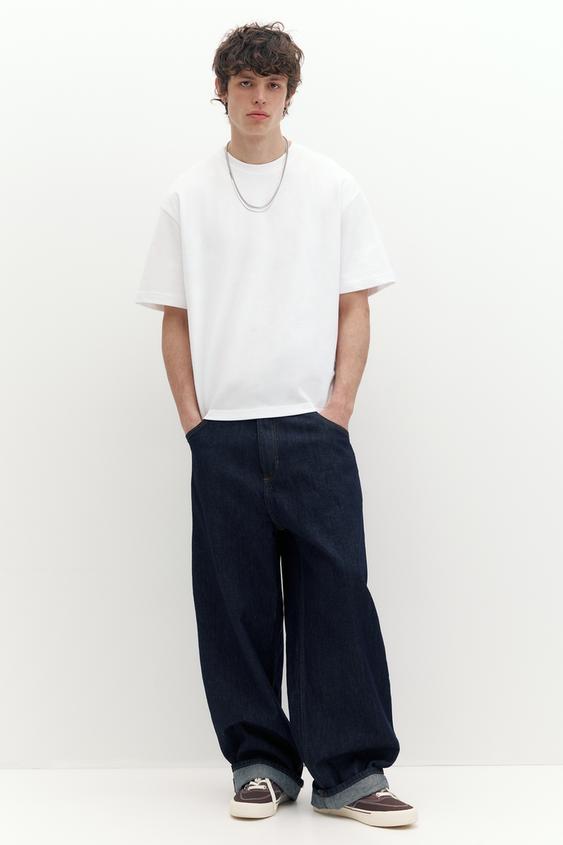 T-Shirt Homme Pull & Bear - Bleu, 100% Coton - Taille S - Occasion