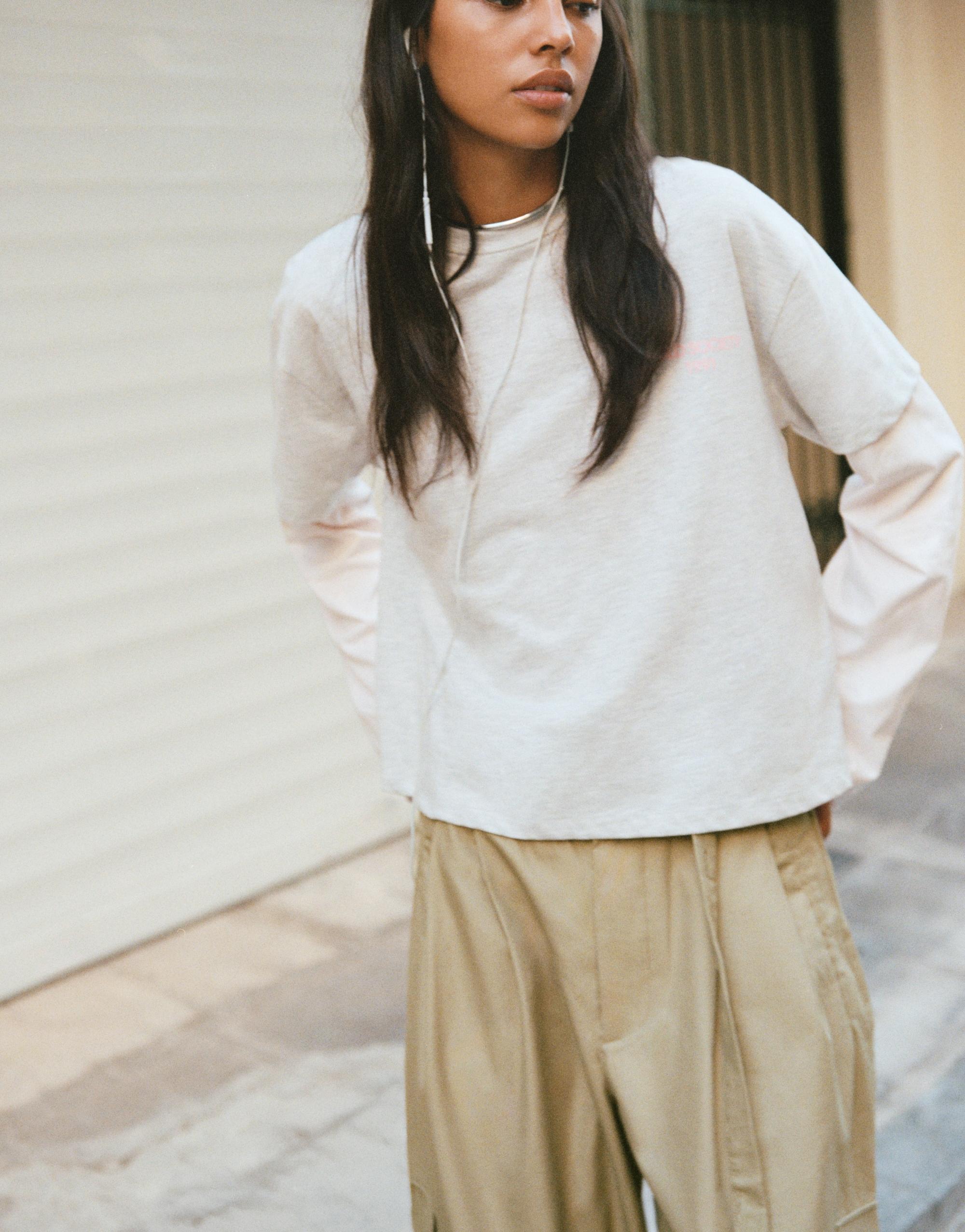 Double sleeve T-shirt — Pale grey