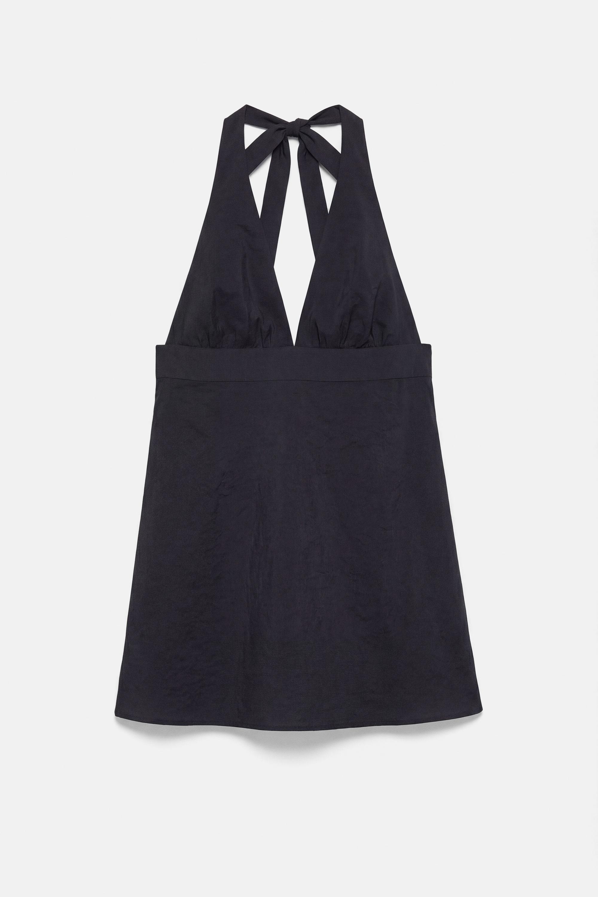 Short halter dress — Black