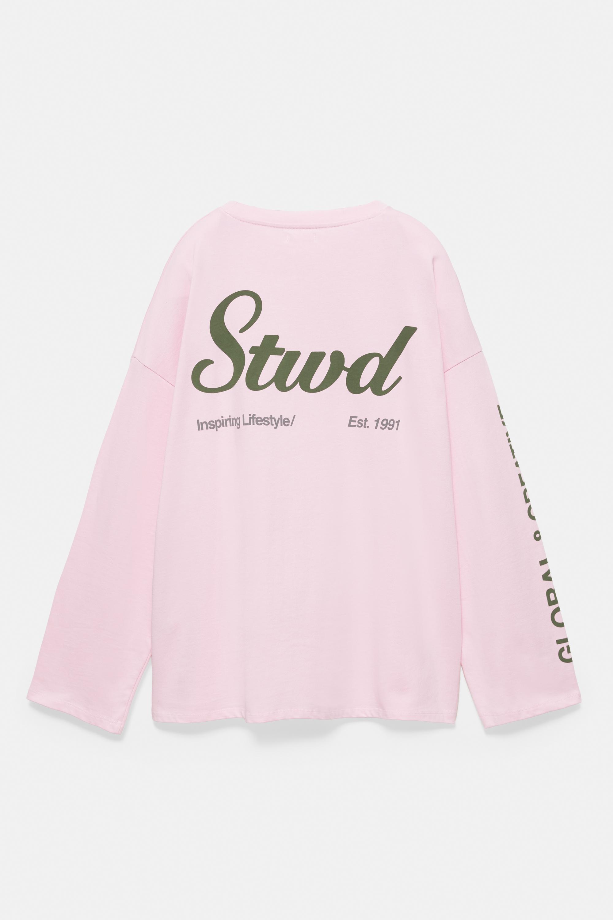 Long sleeve STWD T-shirt — Pink/White
