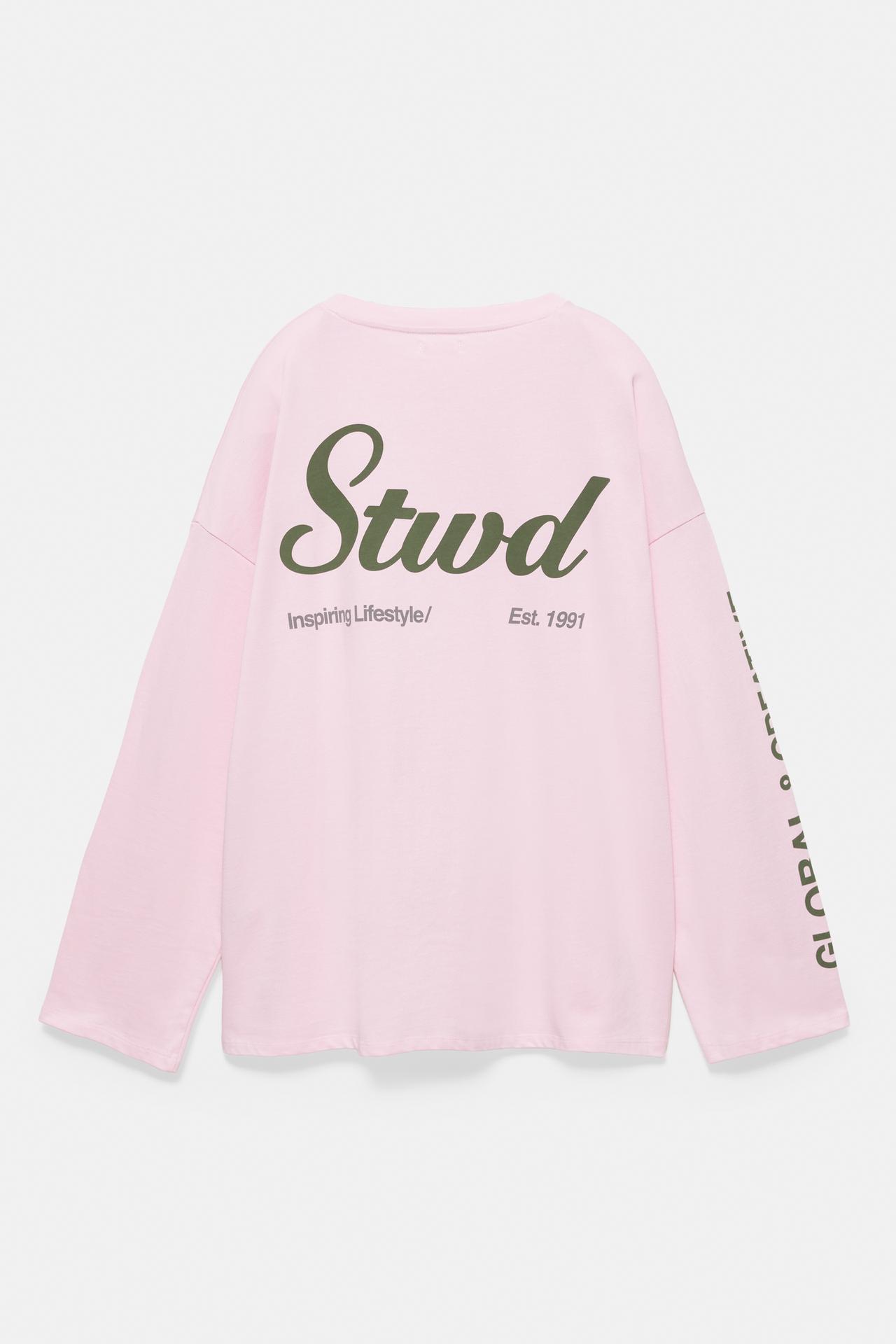 Long sleeve STWD T-shirt — Pink/White