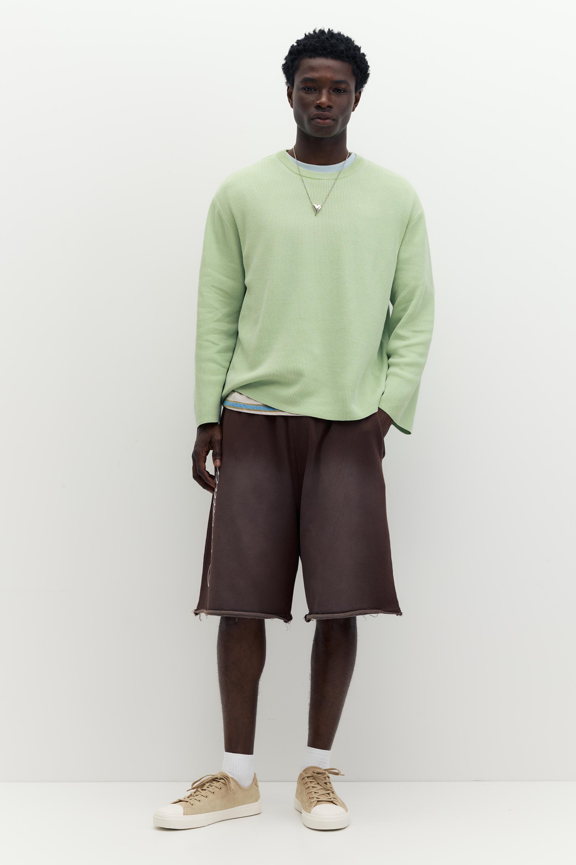 STWD round neck jumper — Faded green