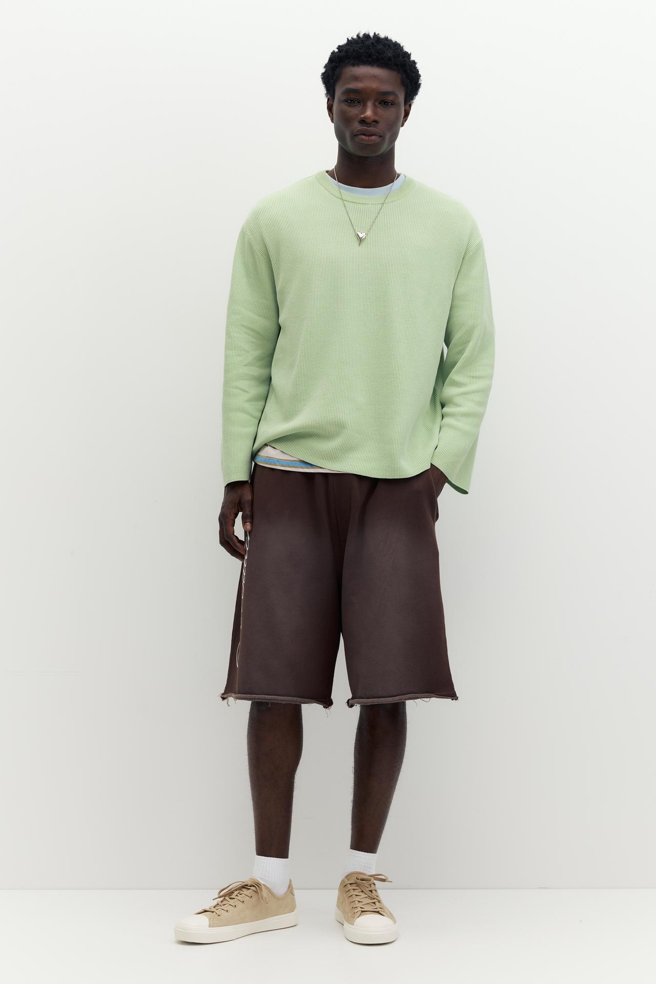 STWD round neck jumper — Faded green