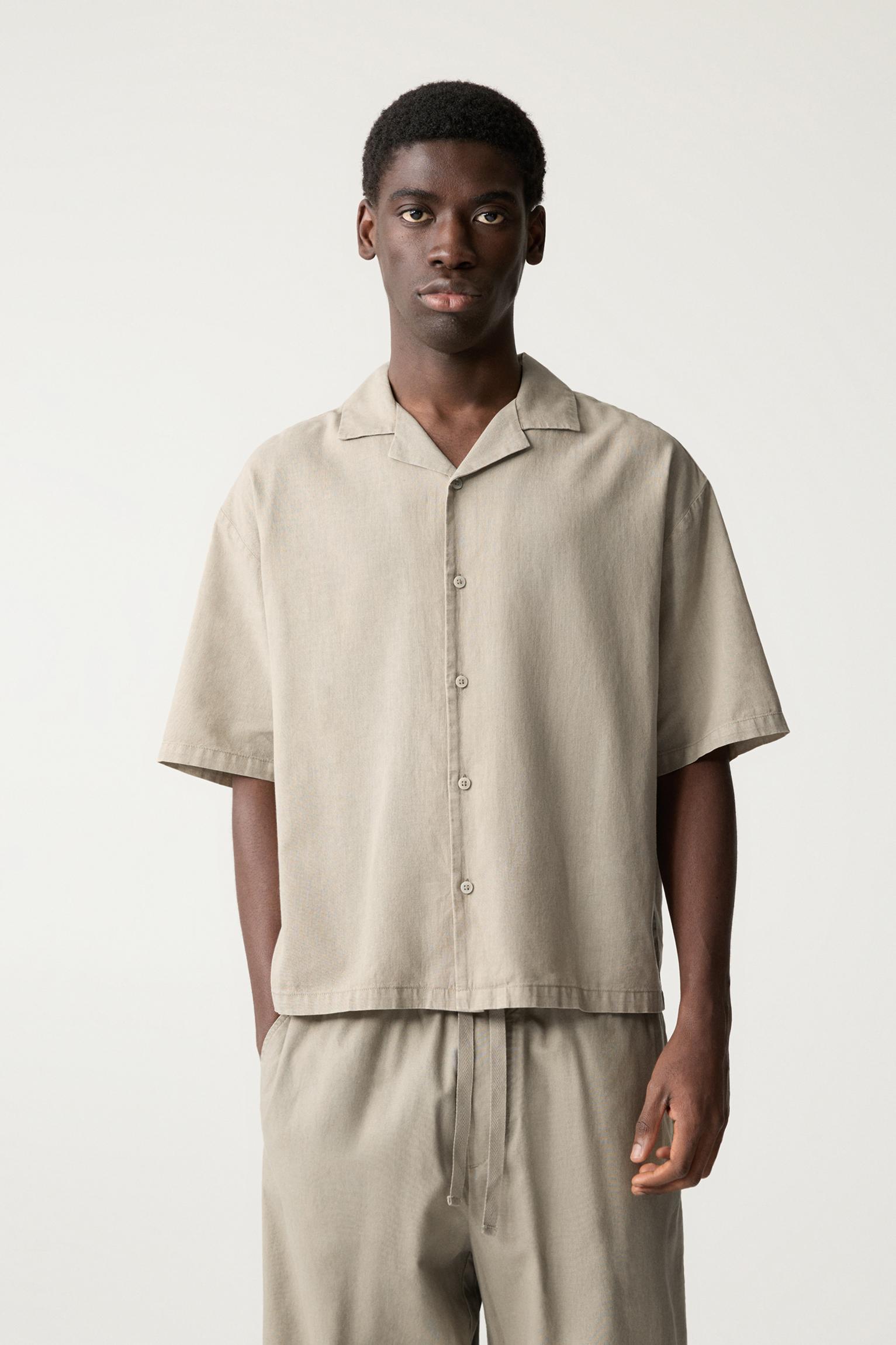 Kurzarmhemd Mit Leinen