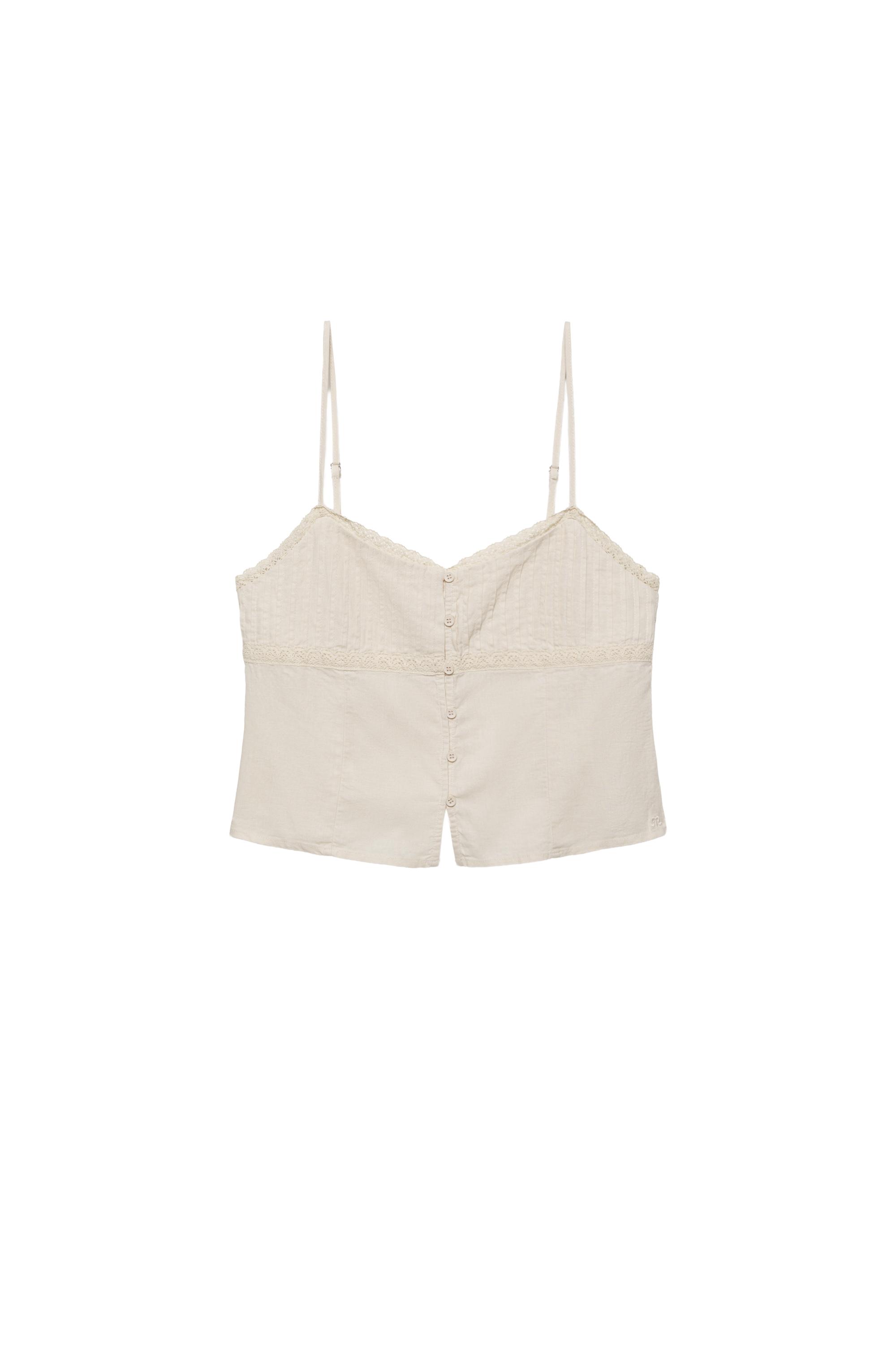 Kısa dantelli askılı top