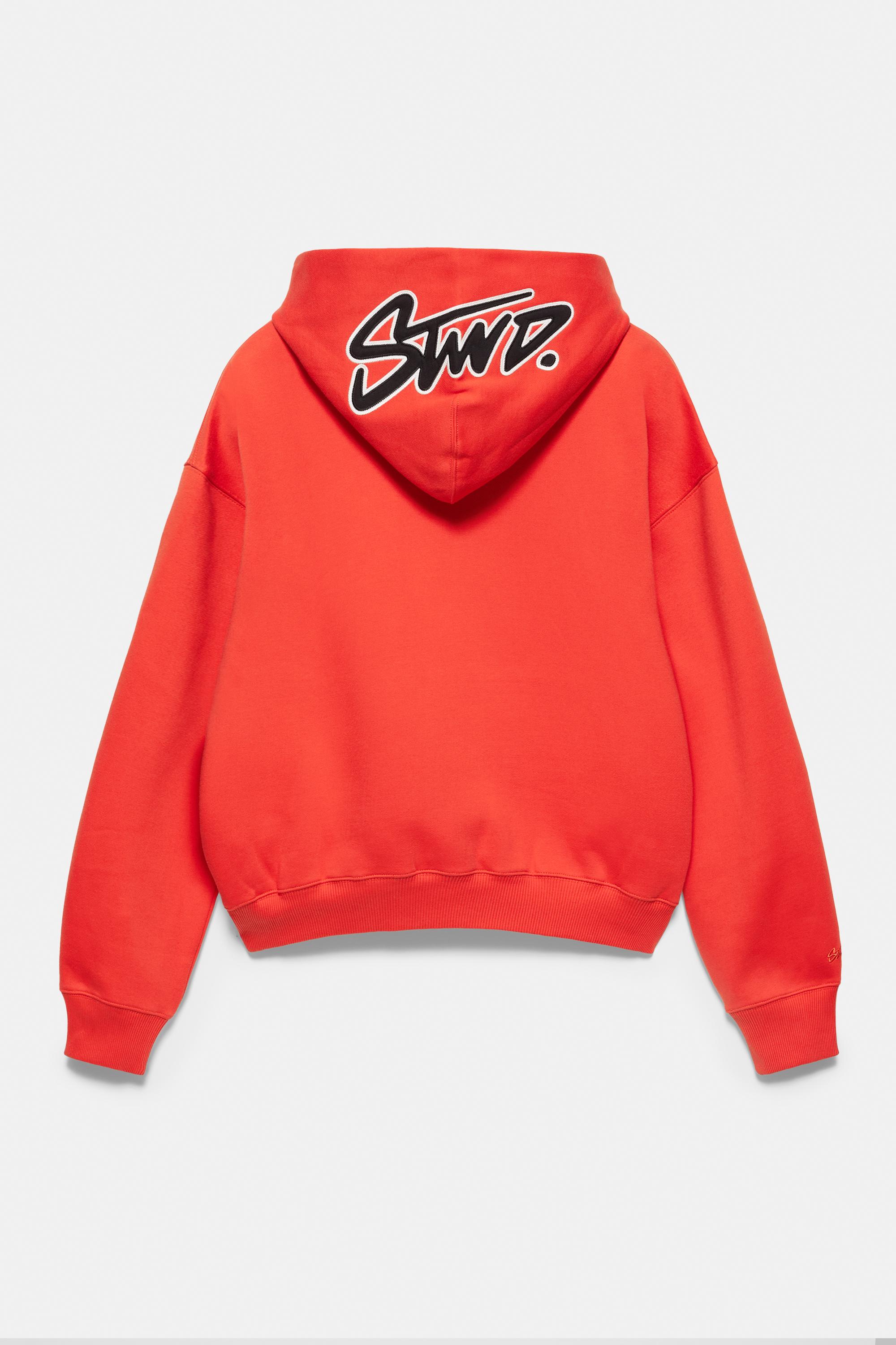STWD boxy-fit logo hoodie — Red