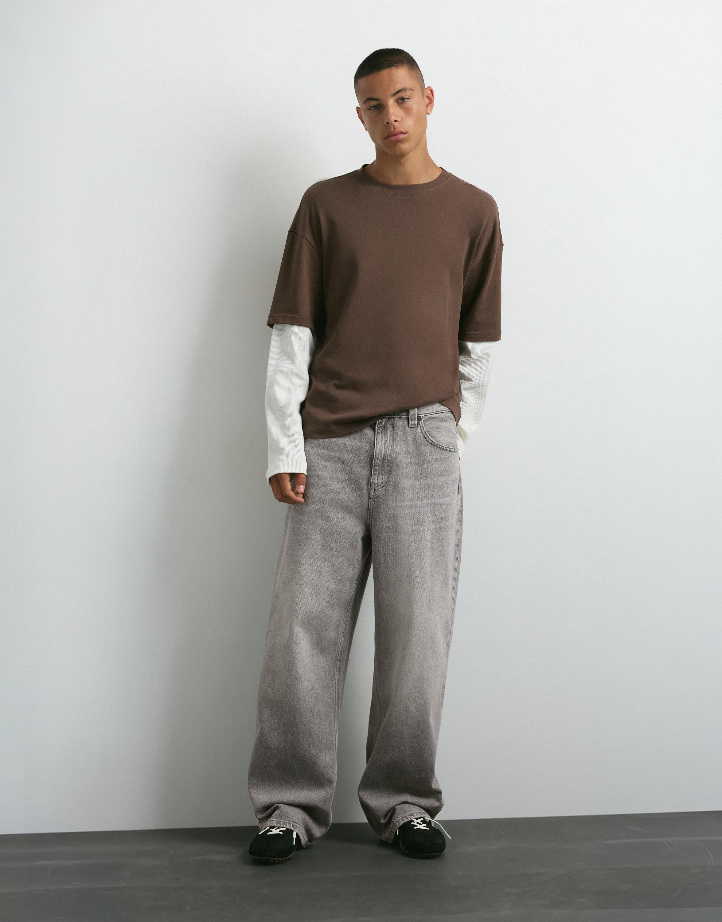 Relaxed baggy jeans — Pale grey