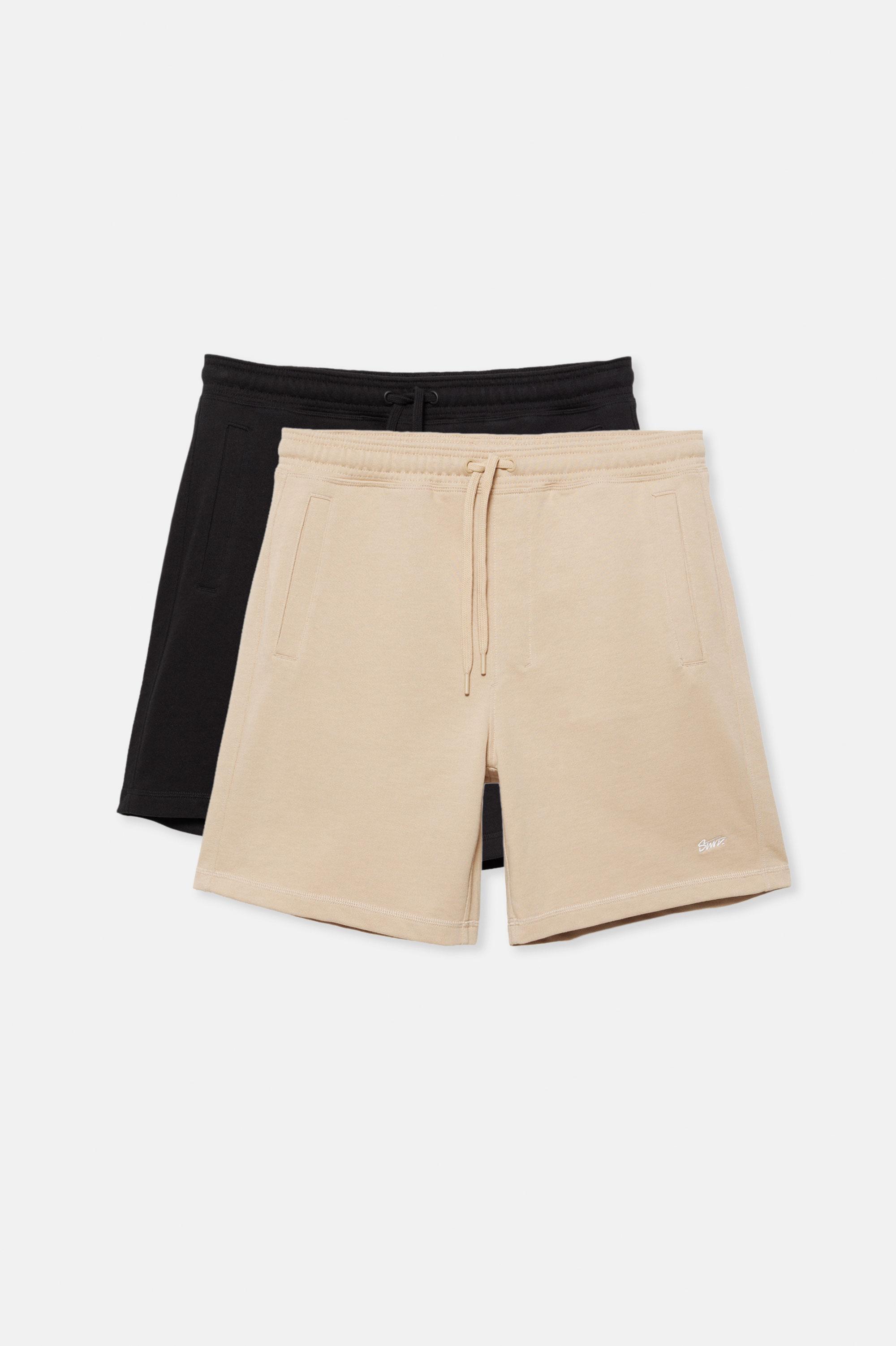 2-pack of STWD Bermuda short sweatpants — Beige