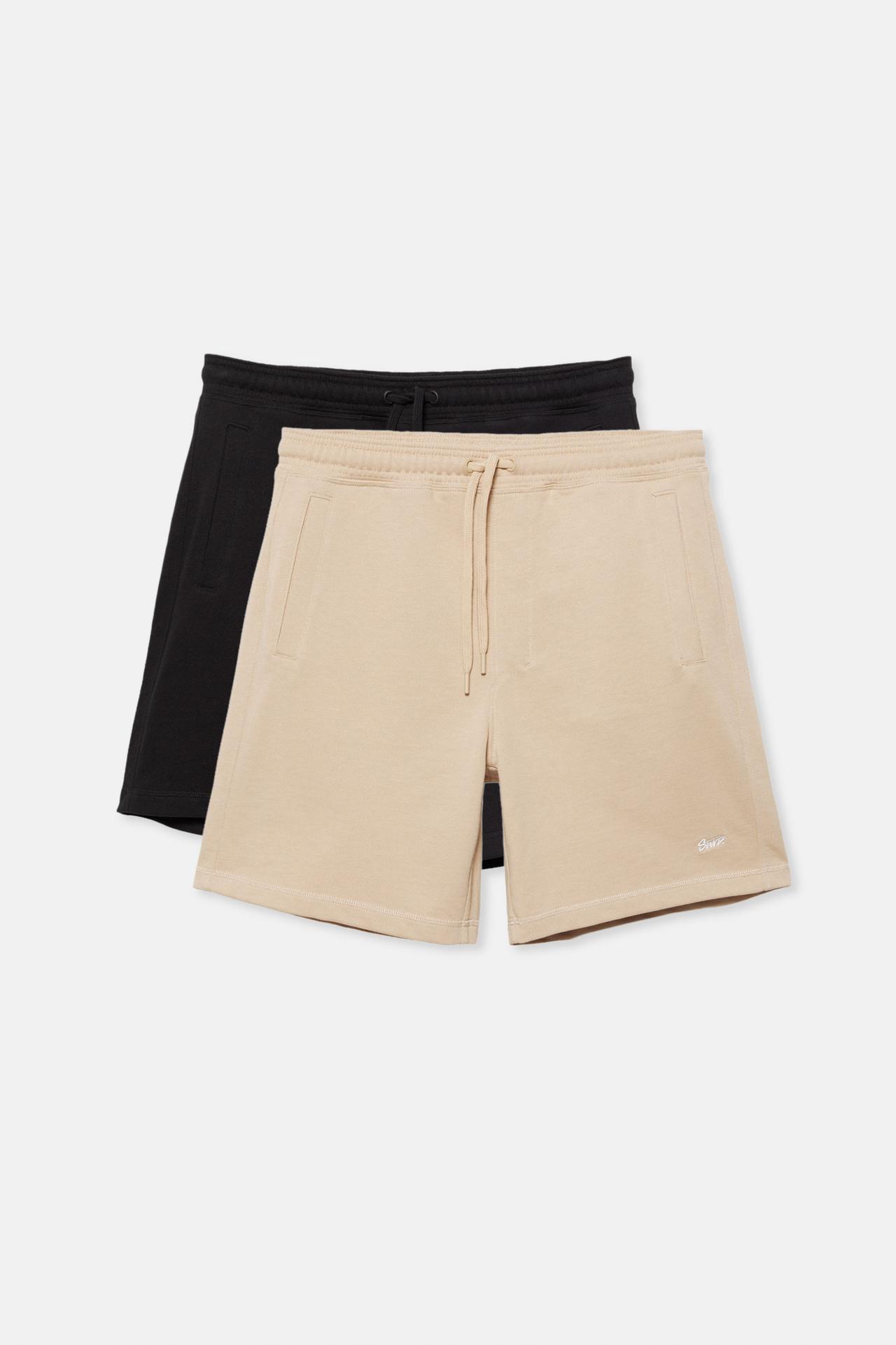 2-pack of STWD Bermuda short sweatpants — Beige