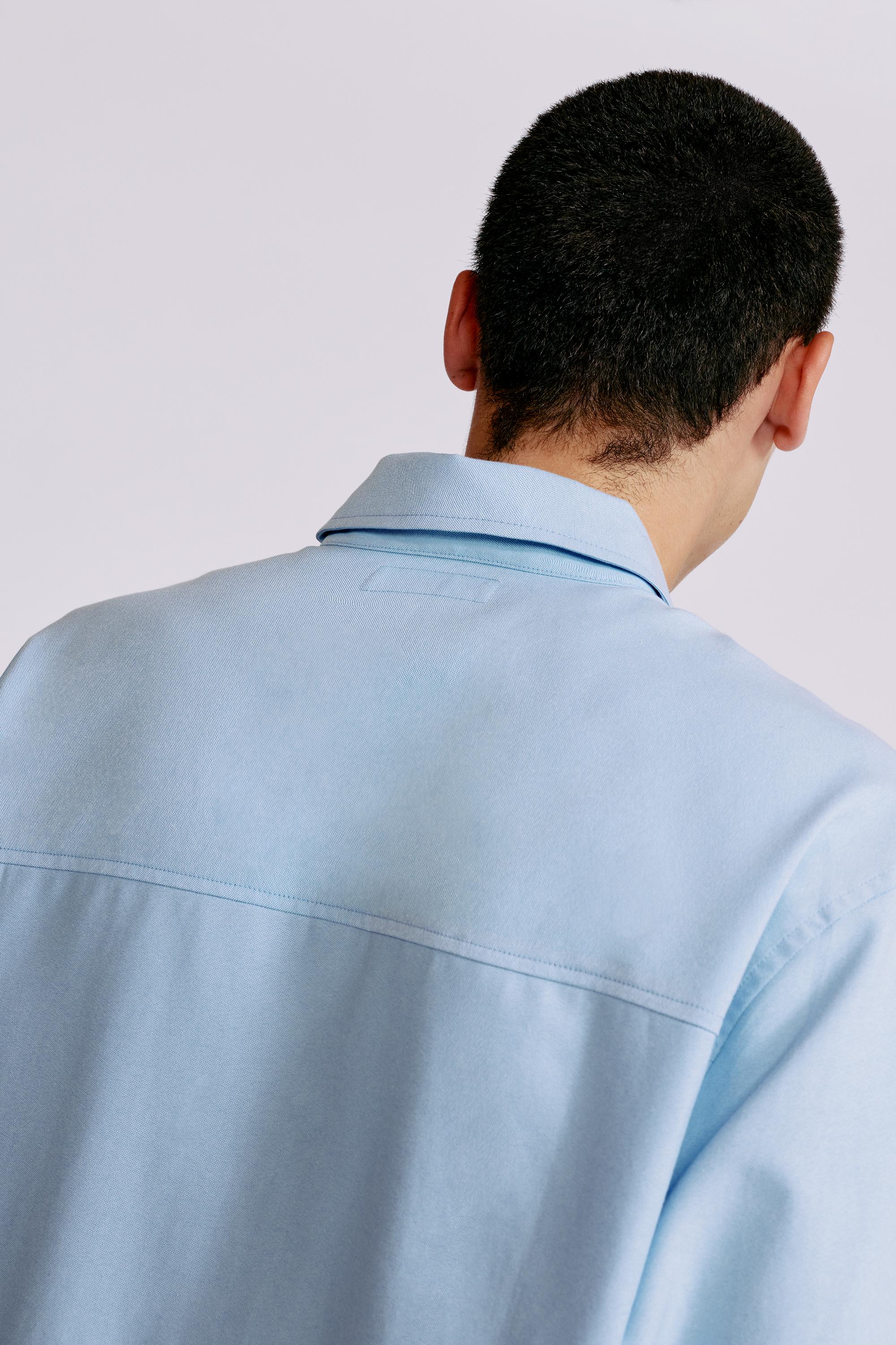 Embroidered long sleeve shirt — Pale blue