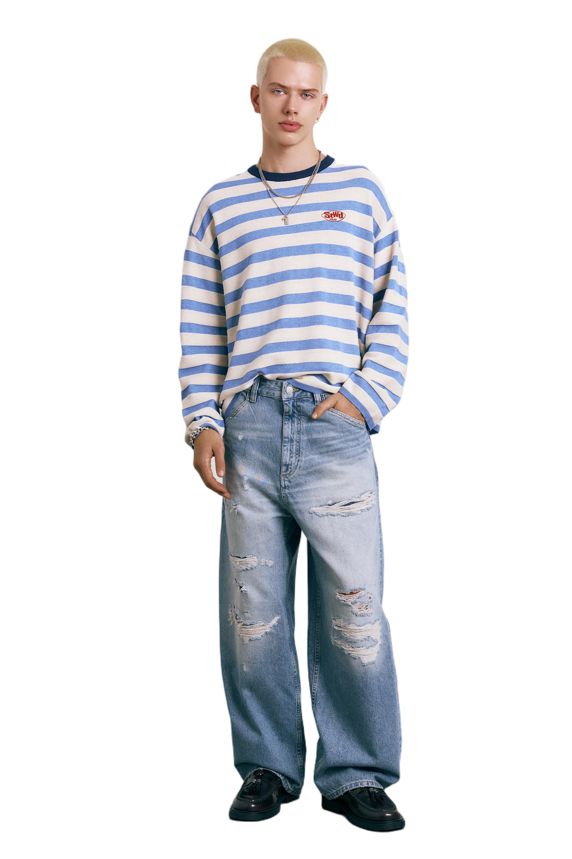 Distressed süper bol paça jean - Görsel 6