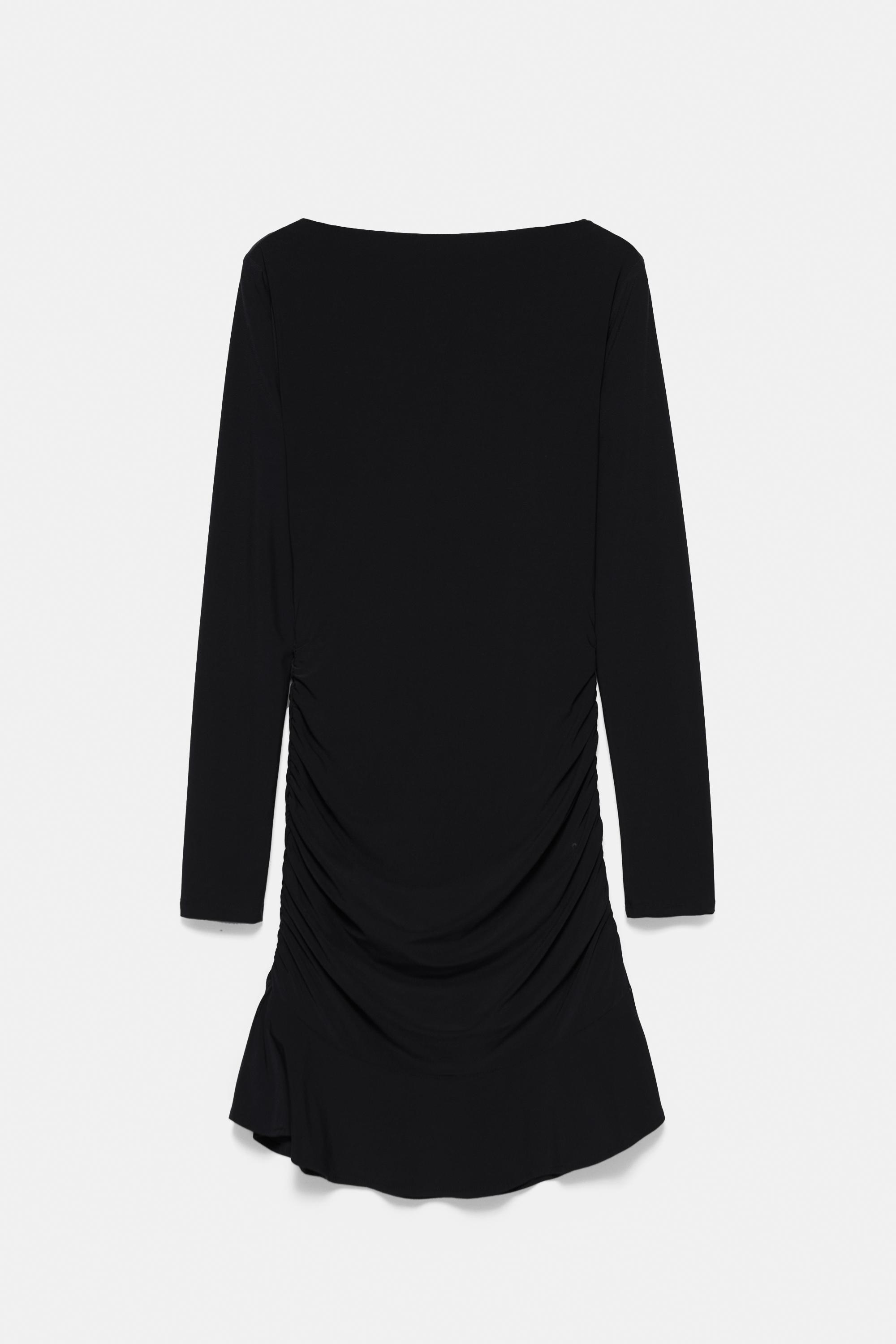 Gathered short dress — Black