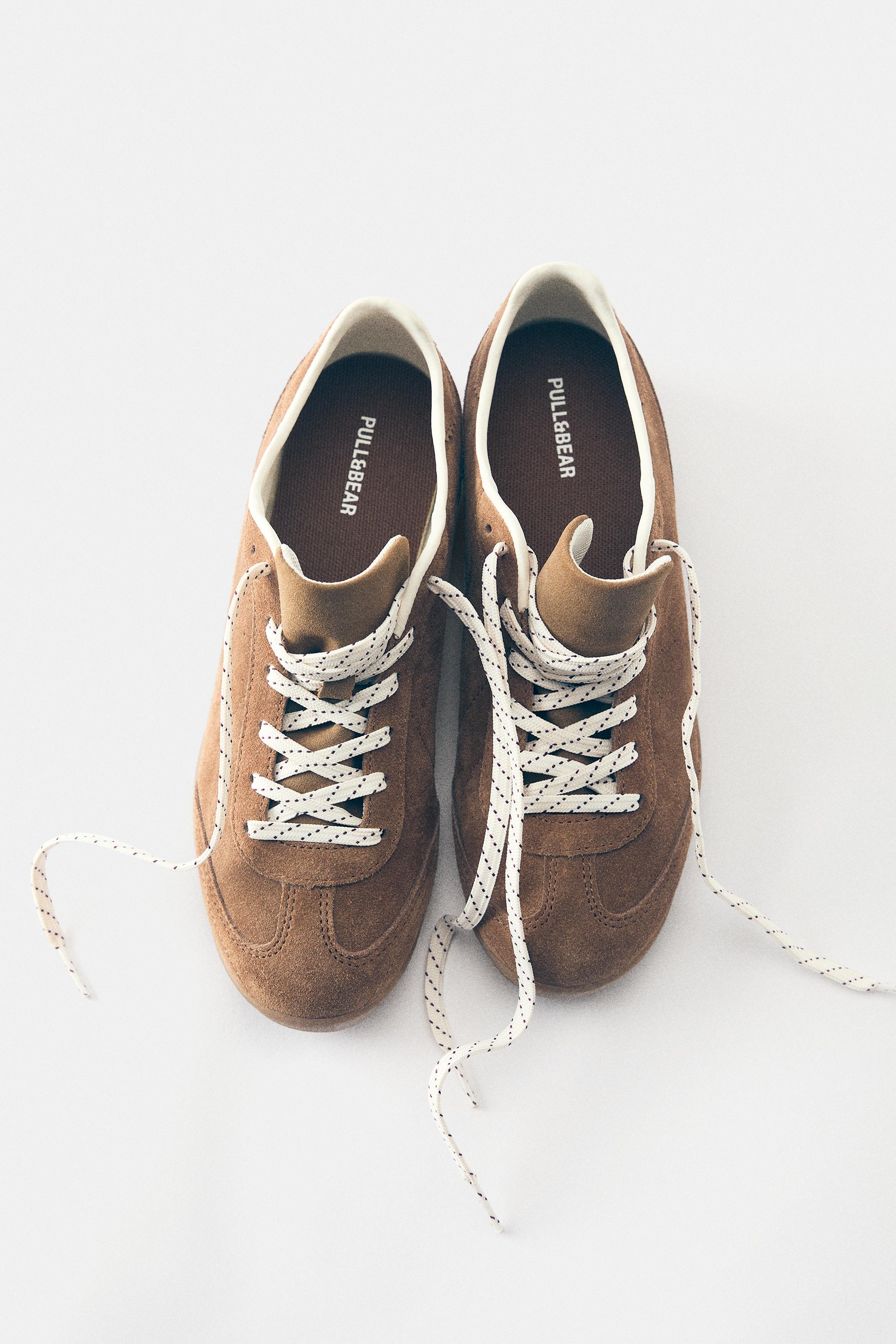 Casual split suede trainers — Leather