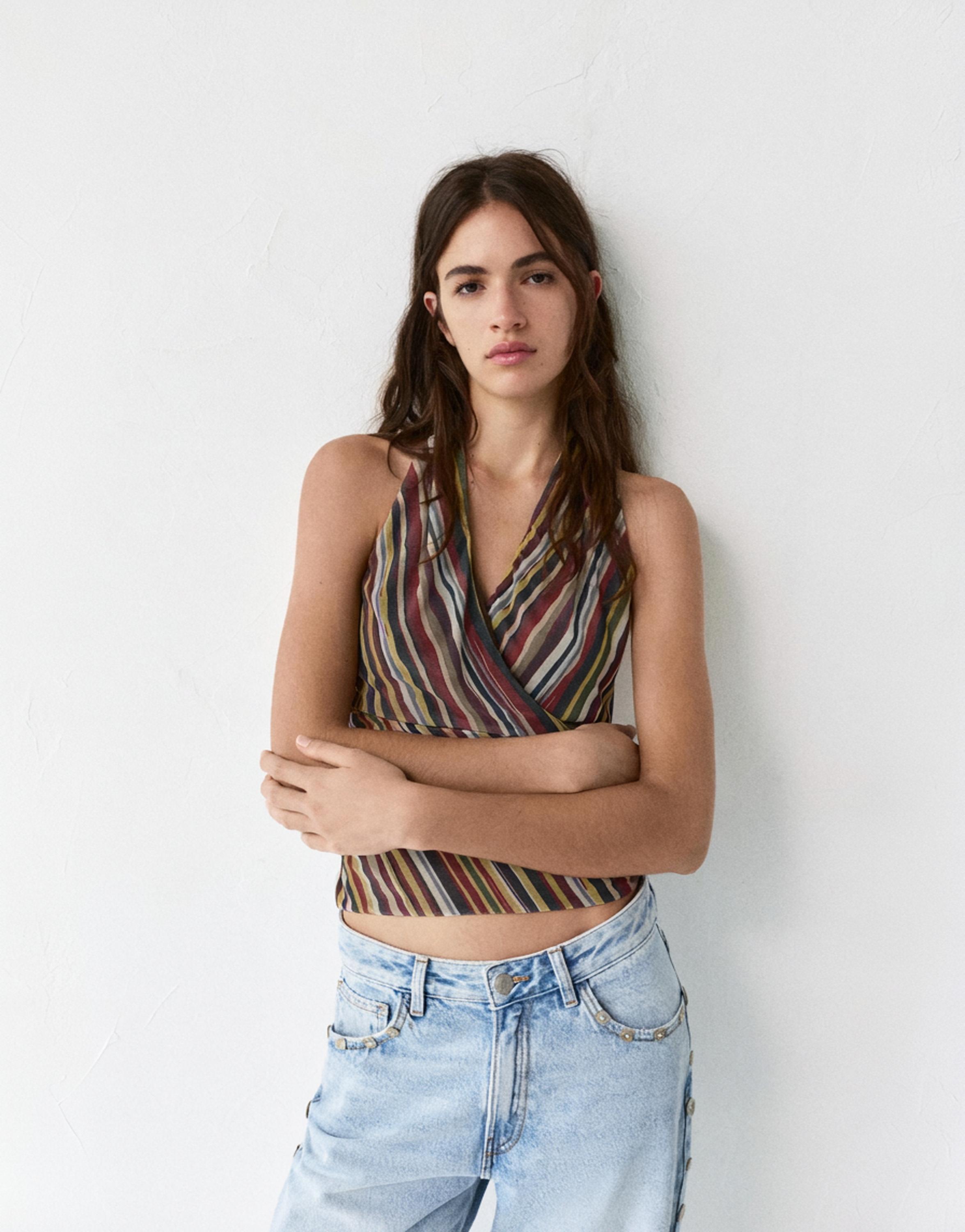 Striped halter top — Striped
