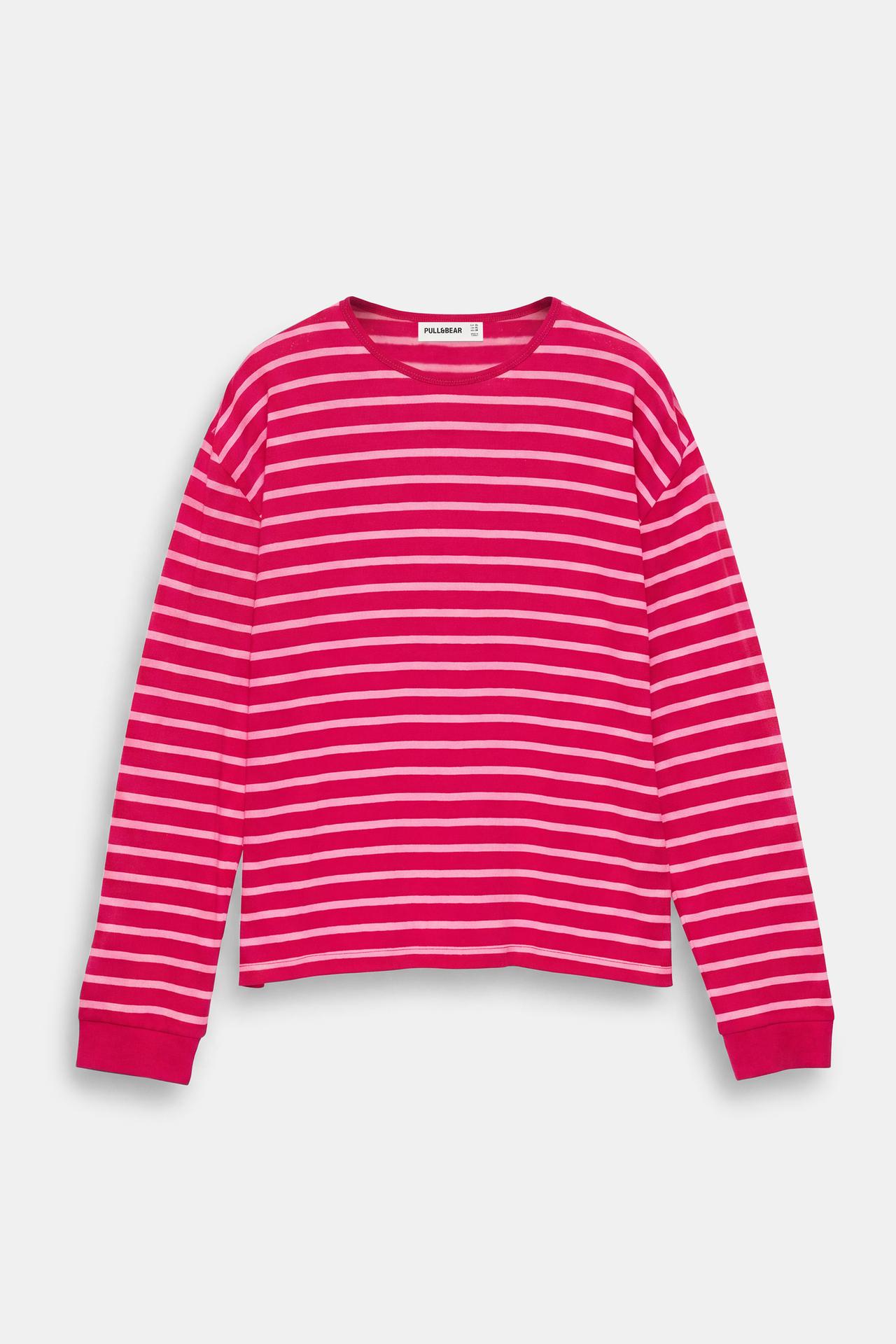 Oversize long sleeve striped T-shirt — Striped