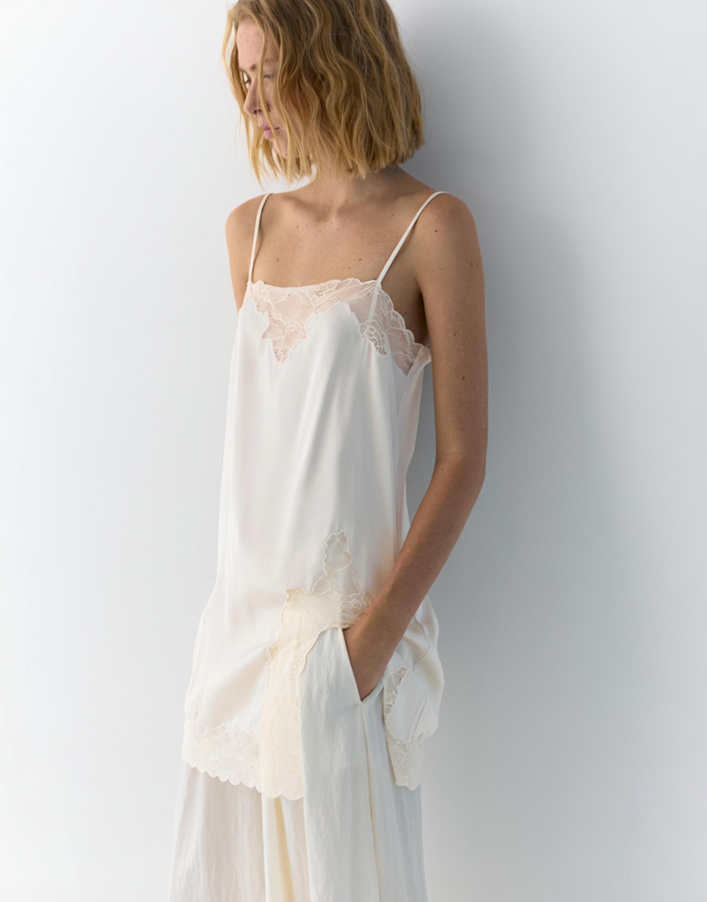 İnce askılı dantelli top - Görsel 24