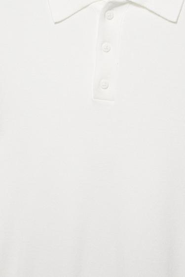 Short sleeve knit polo shirt — Off white 8
