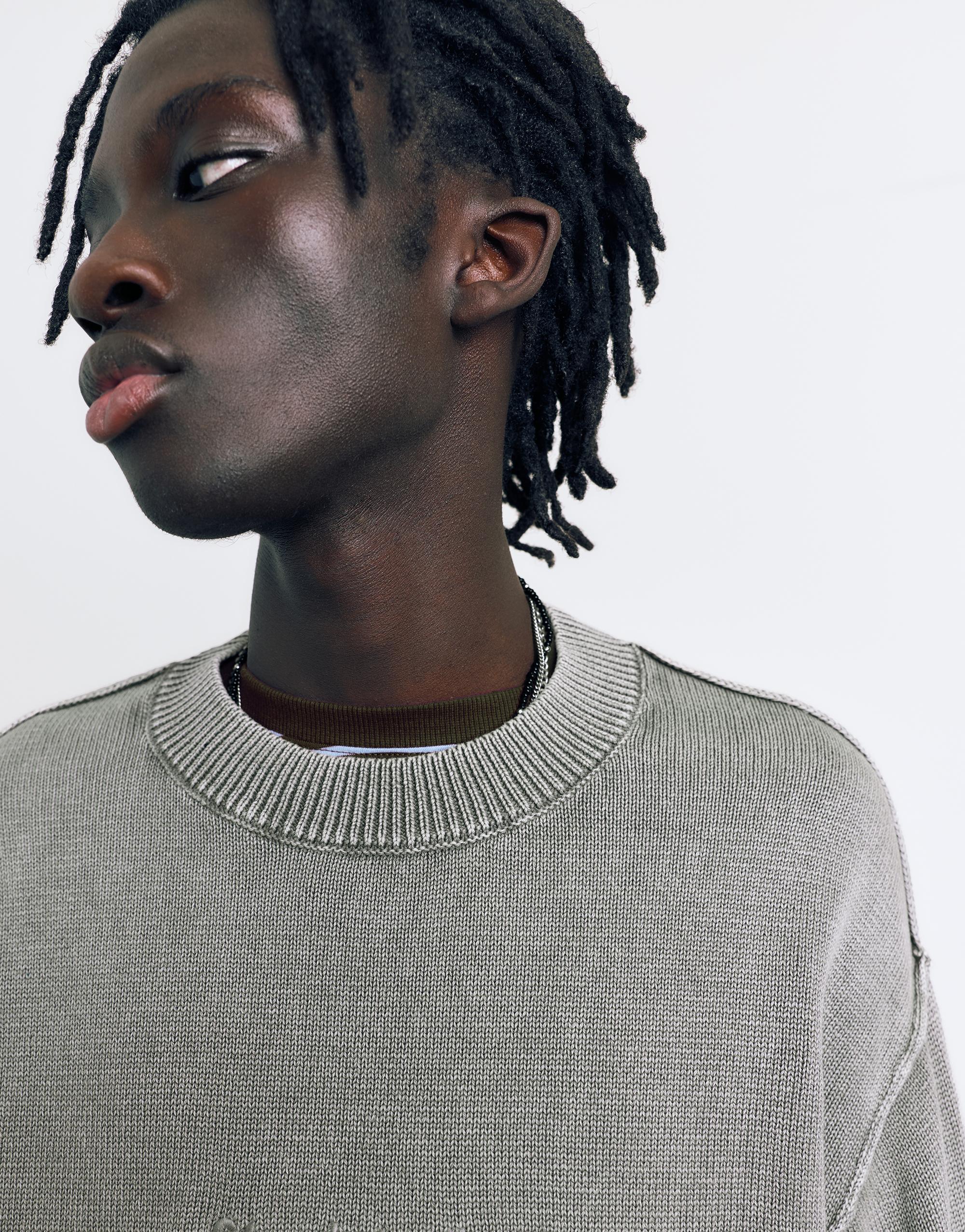 STWD Studio embroidered jumper — Faded black