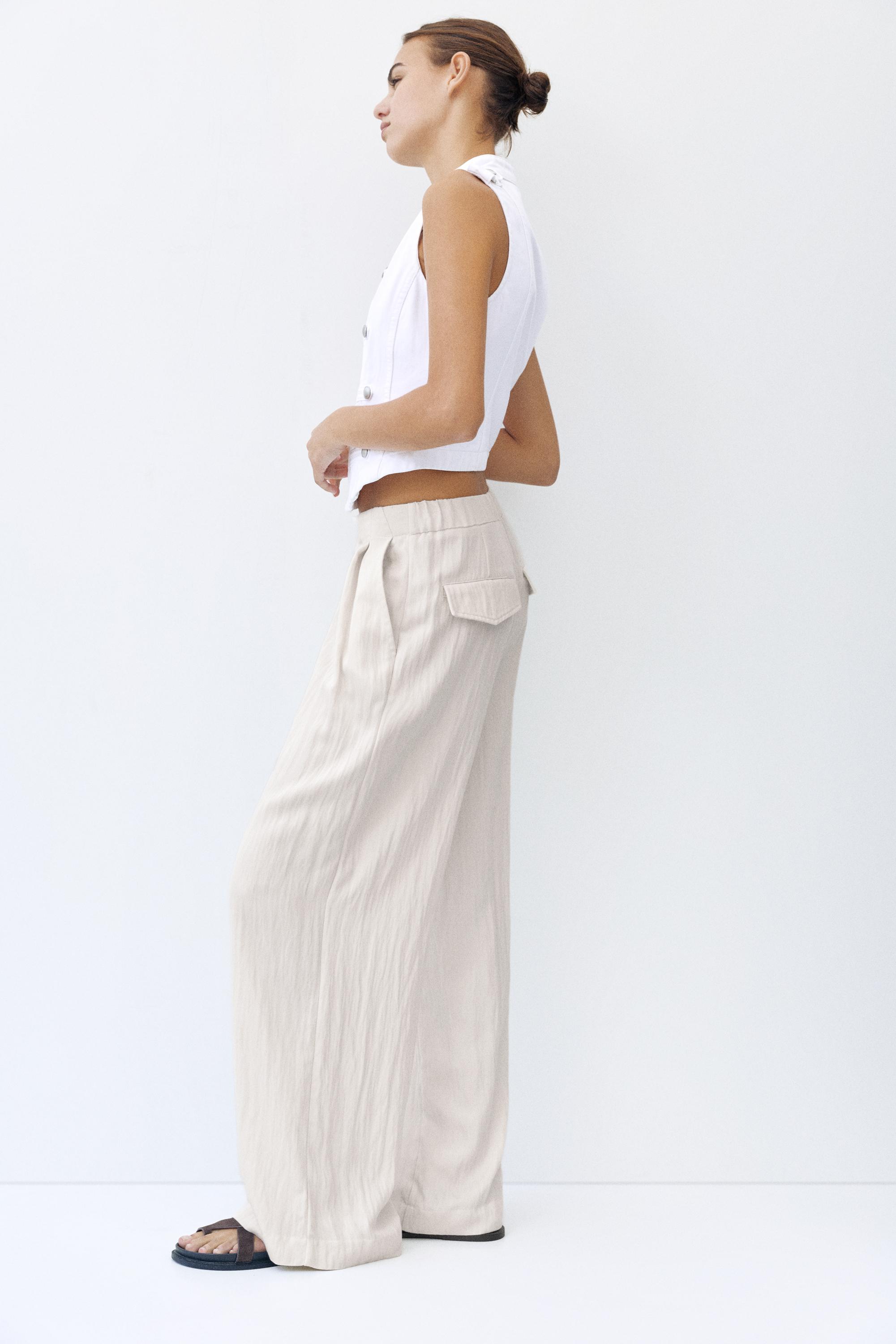 Darted smart trousers — Ecru