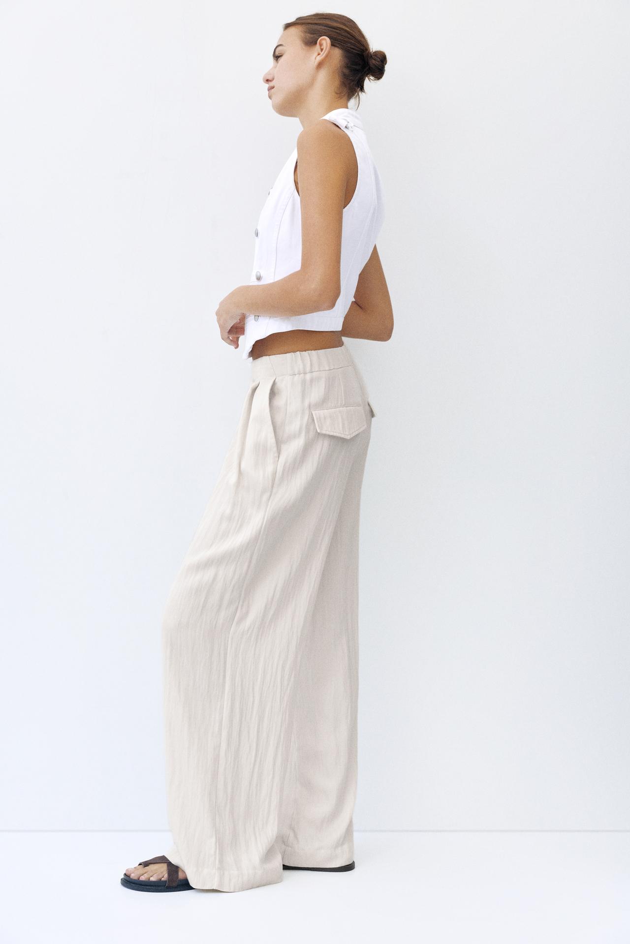 Darted smart trousers — Ecru