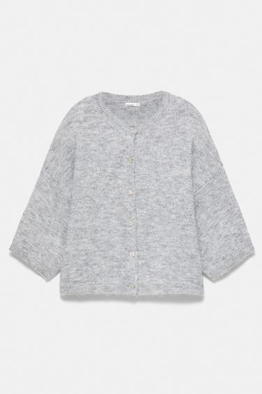 Short sleeve cardigan — Grey marl 5