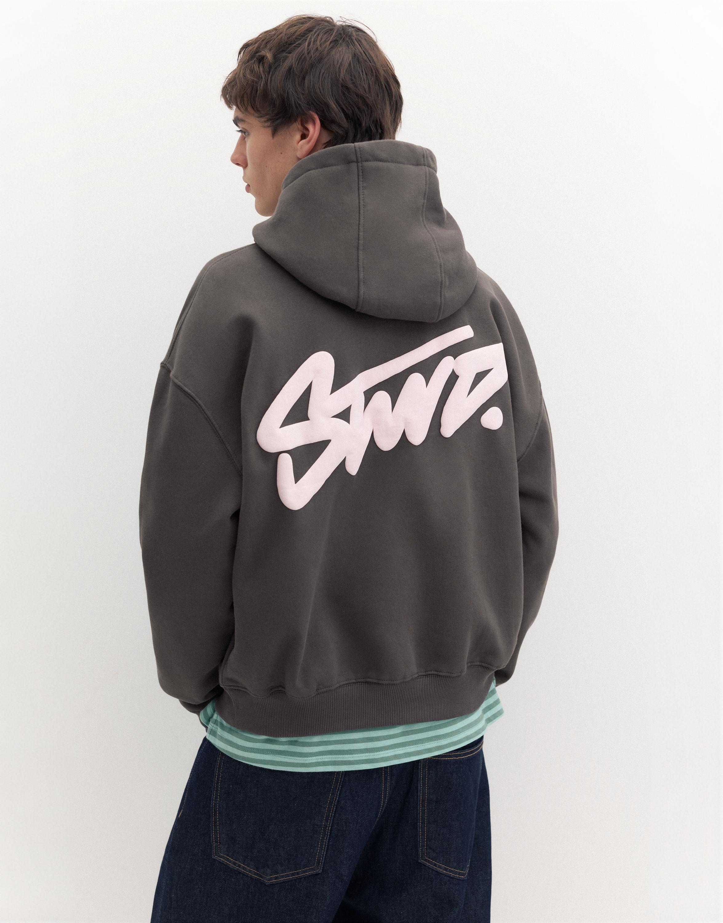 STWD logo boxy hoodie — Anthracite grey
