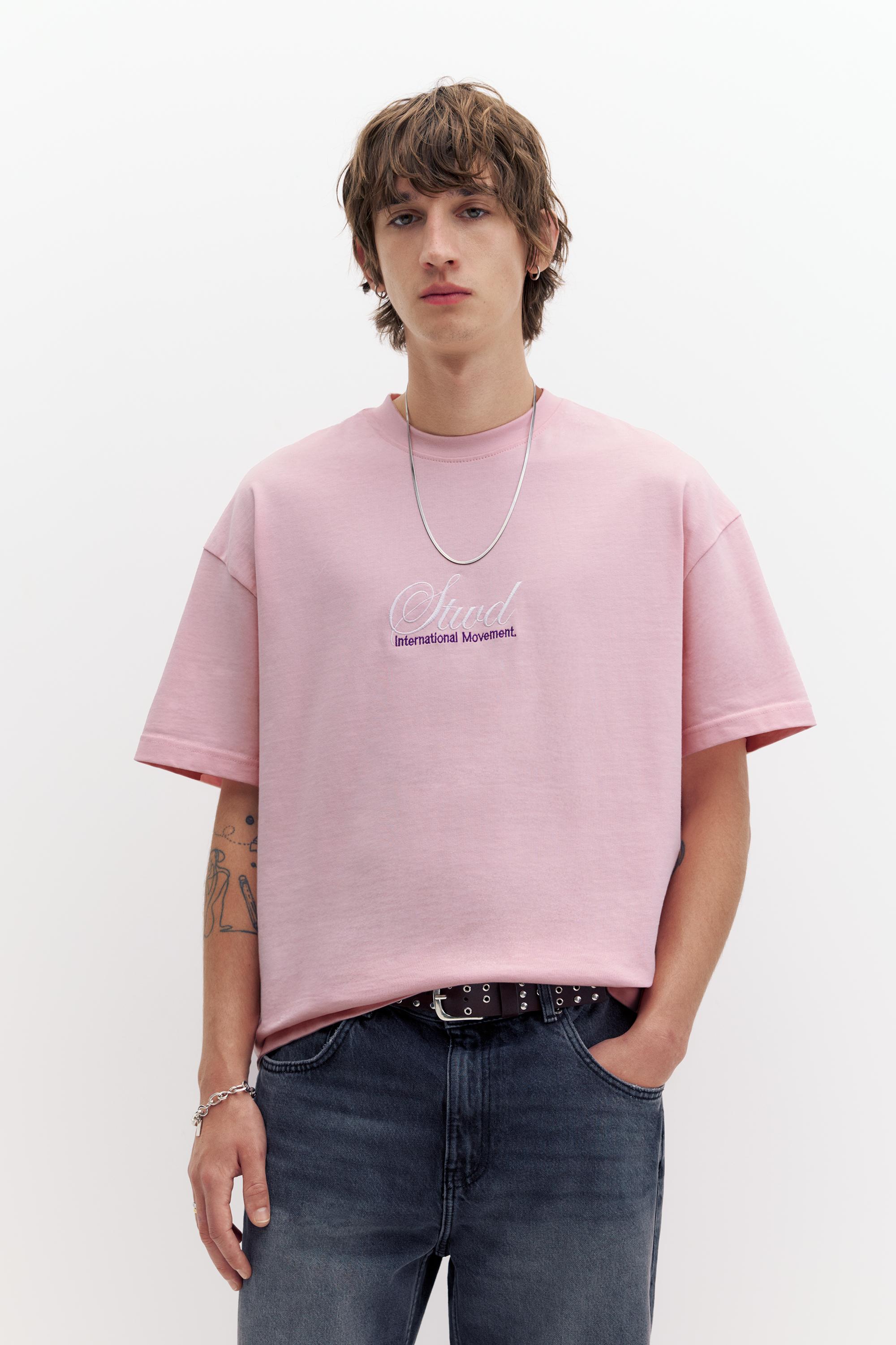 STWD yazılı pembe tişört - Görsel 8