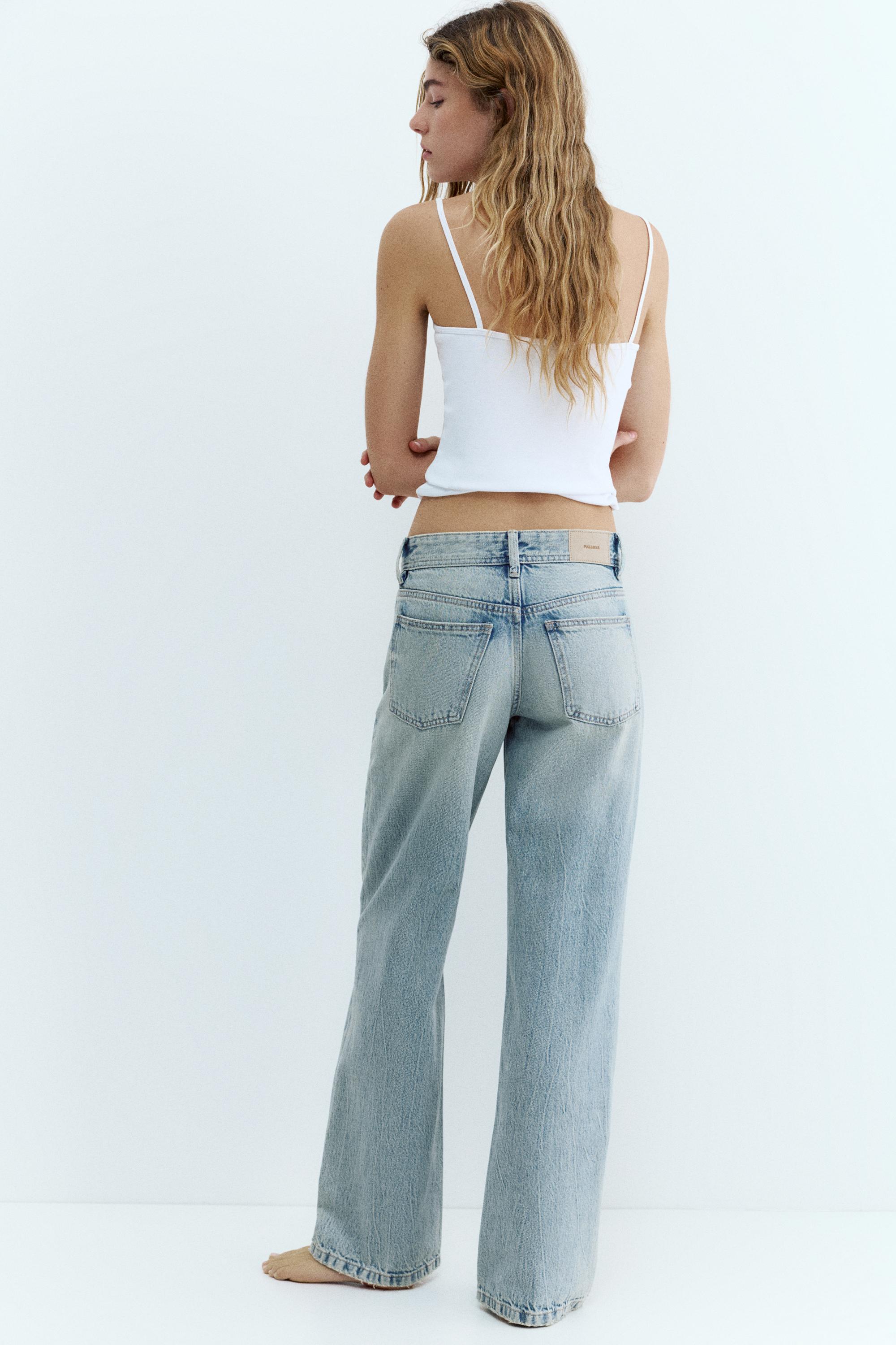 Low-rise straight-leg jeans — Pale blue