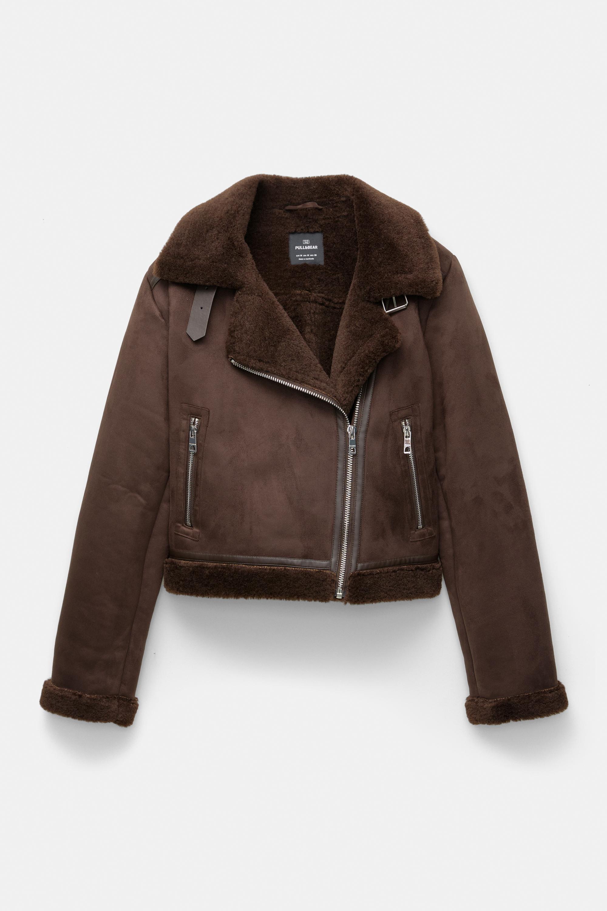 専用 新品 Reversible Faux Shearling Reversible faux shearling jacket - pull&bear