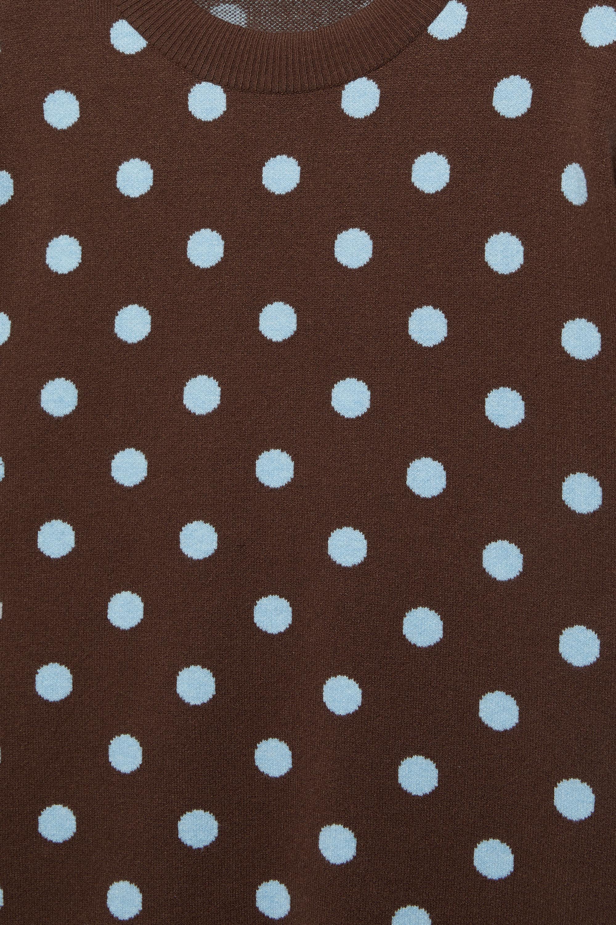 Puantiye desenli kısa kollu top - Görsel 5