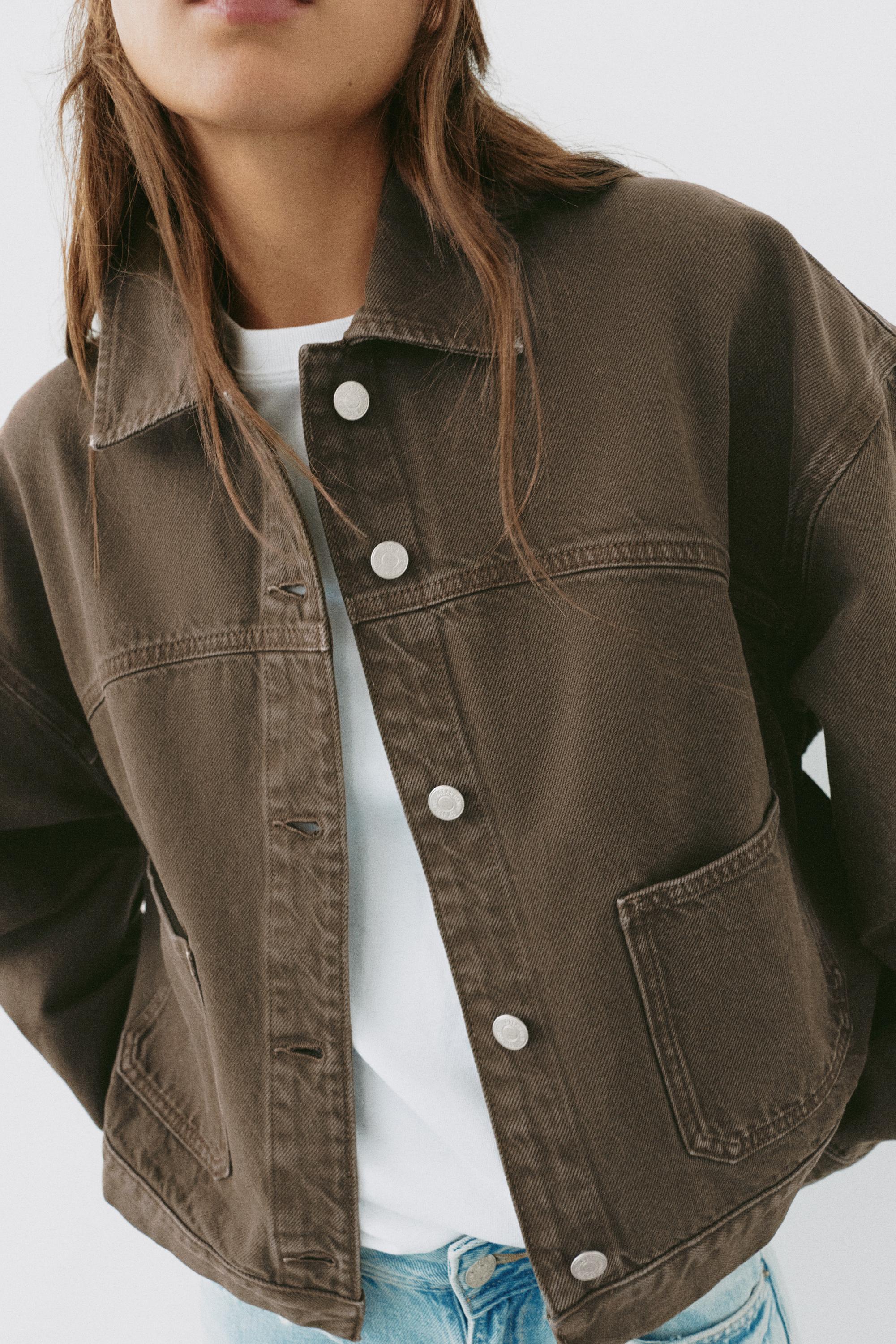 Boxy denim overshirt — Brown