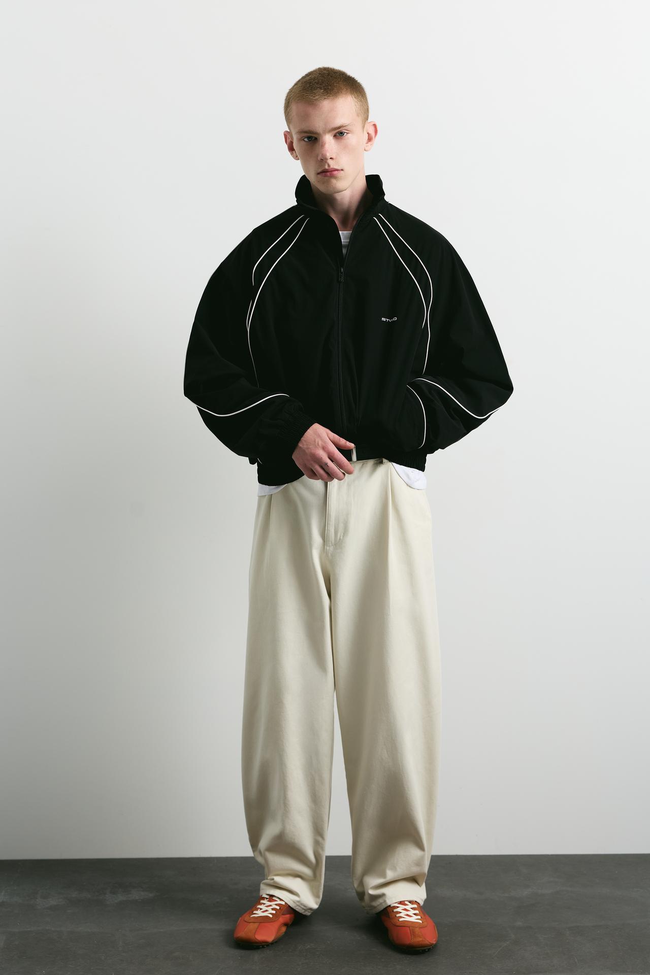 Baggy darted chinos — Off white