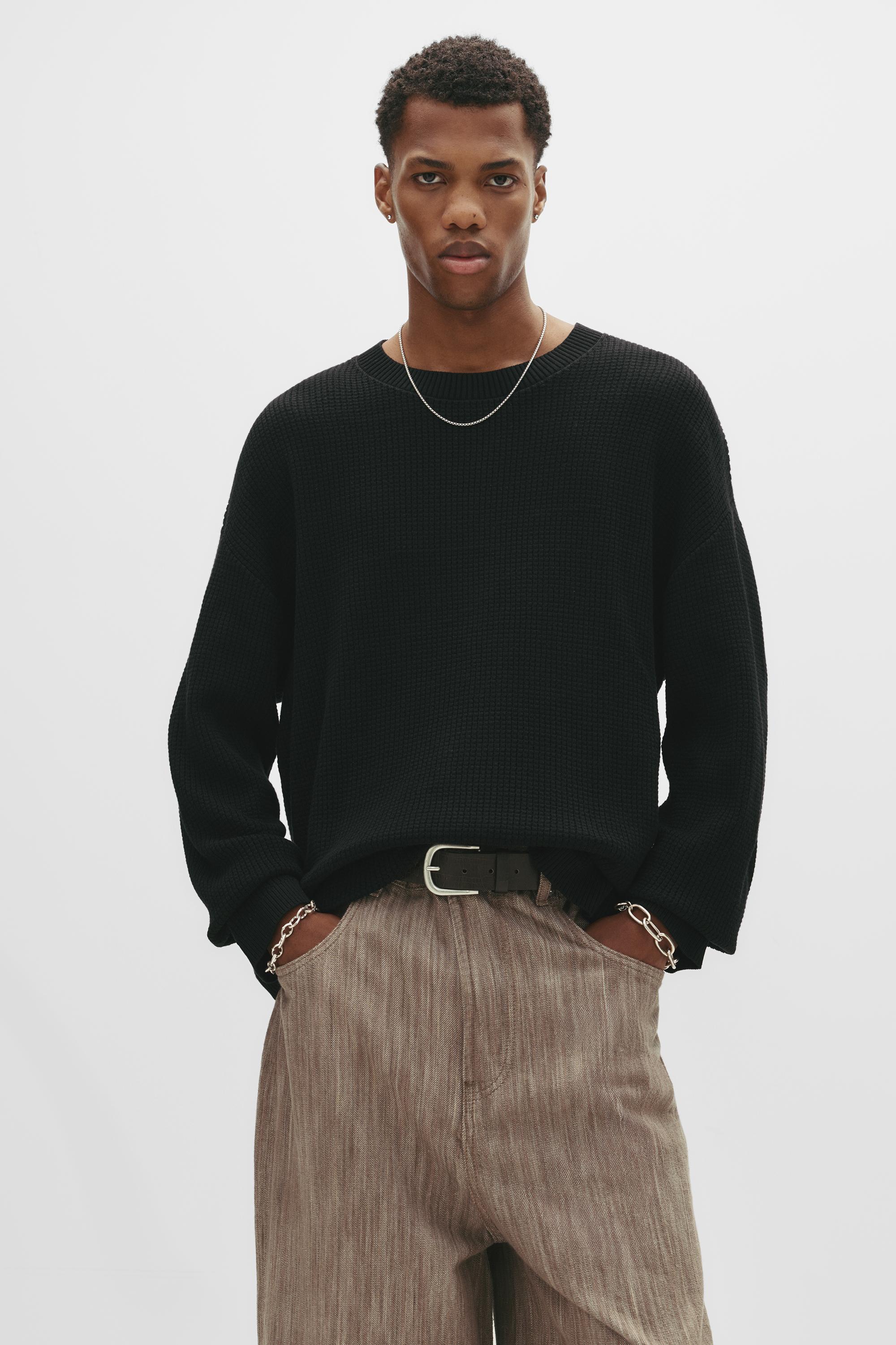 Strickpullover Mit Waffelstruktur