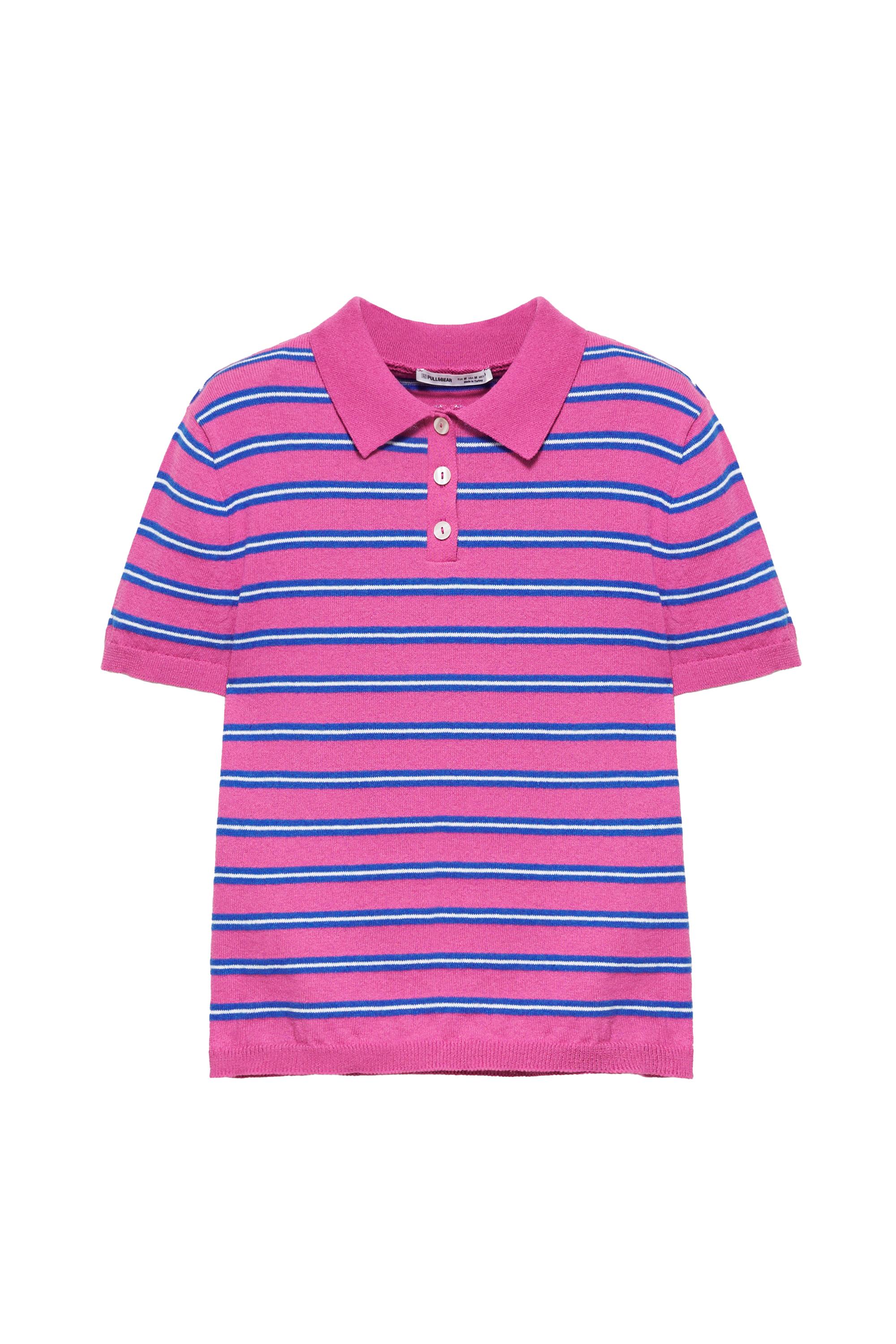 Çizgili örgü polo - Görsel 3