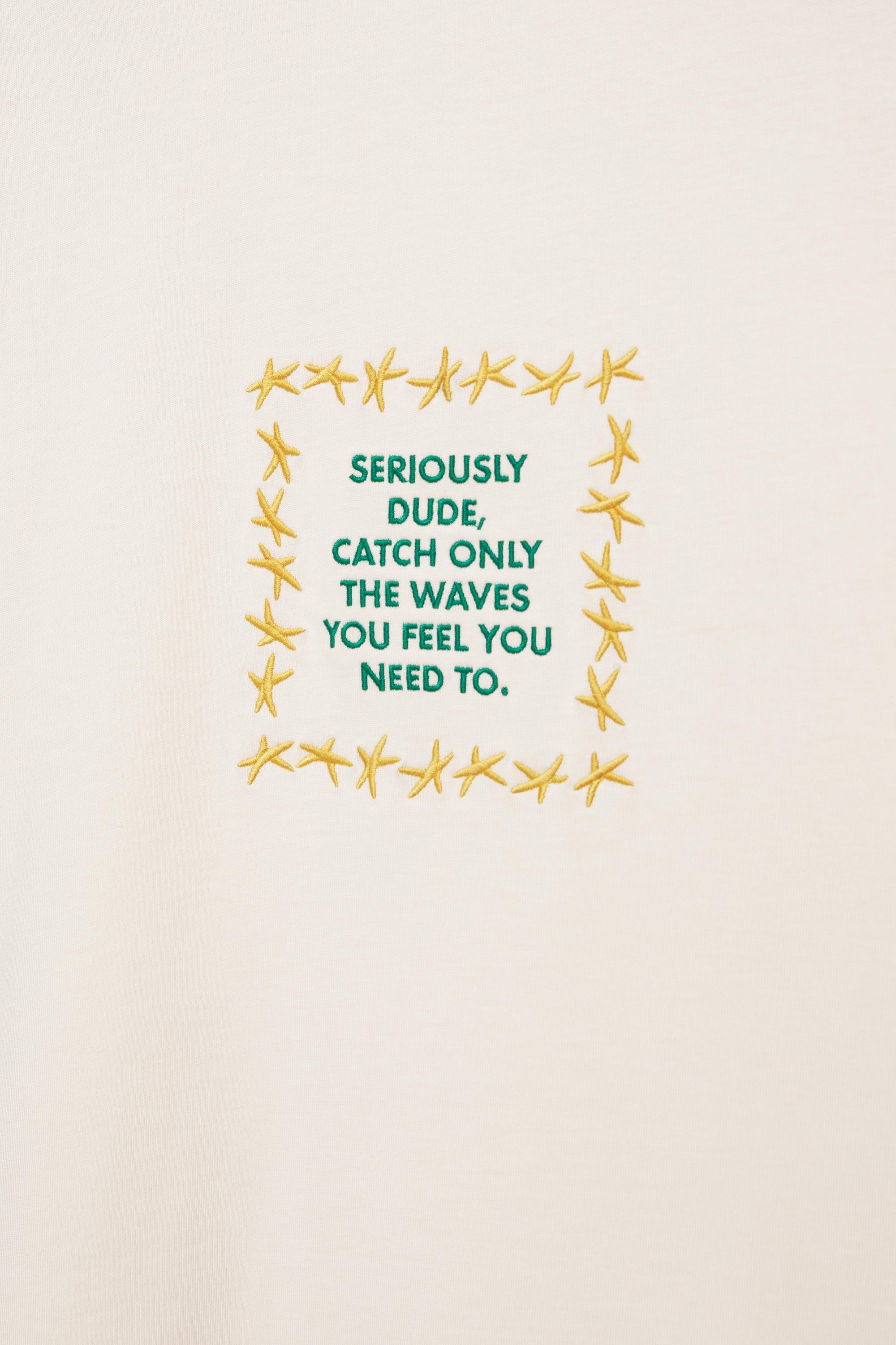Embroidered star T-shirt — Beige