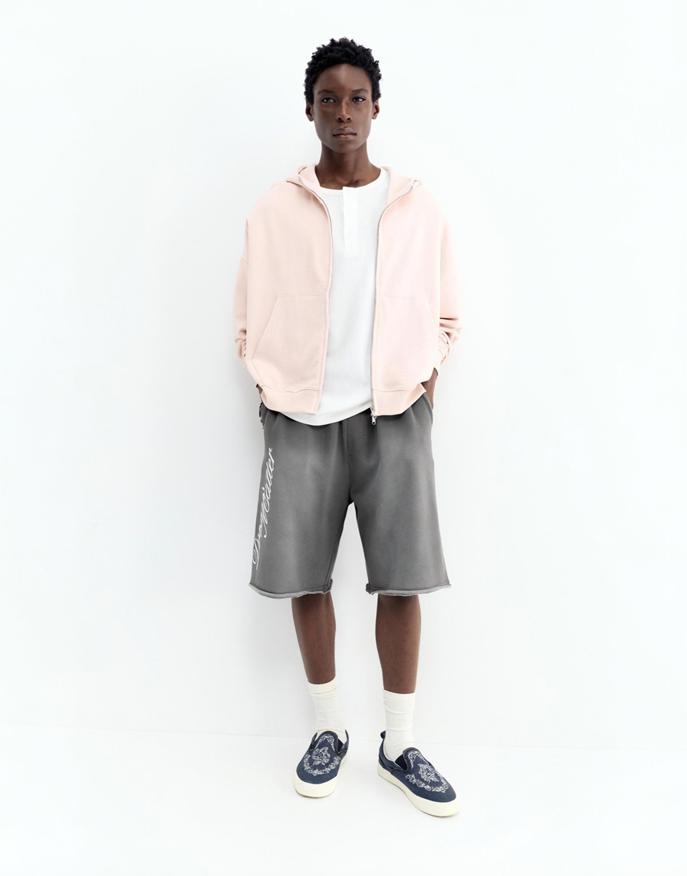 Graphic skater Bermuda sweatshorts — Grey