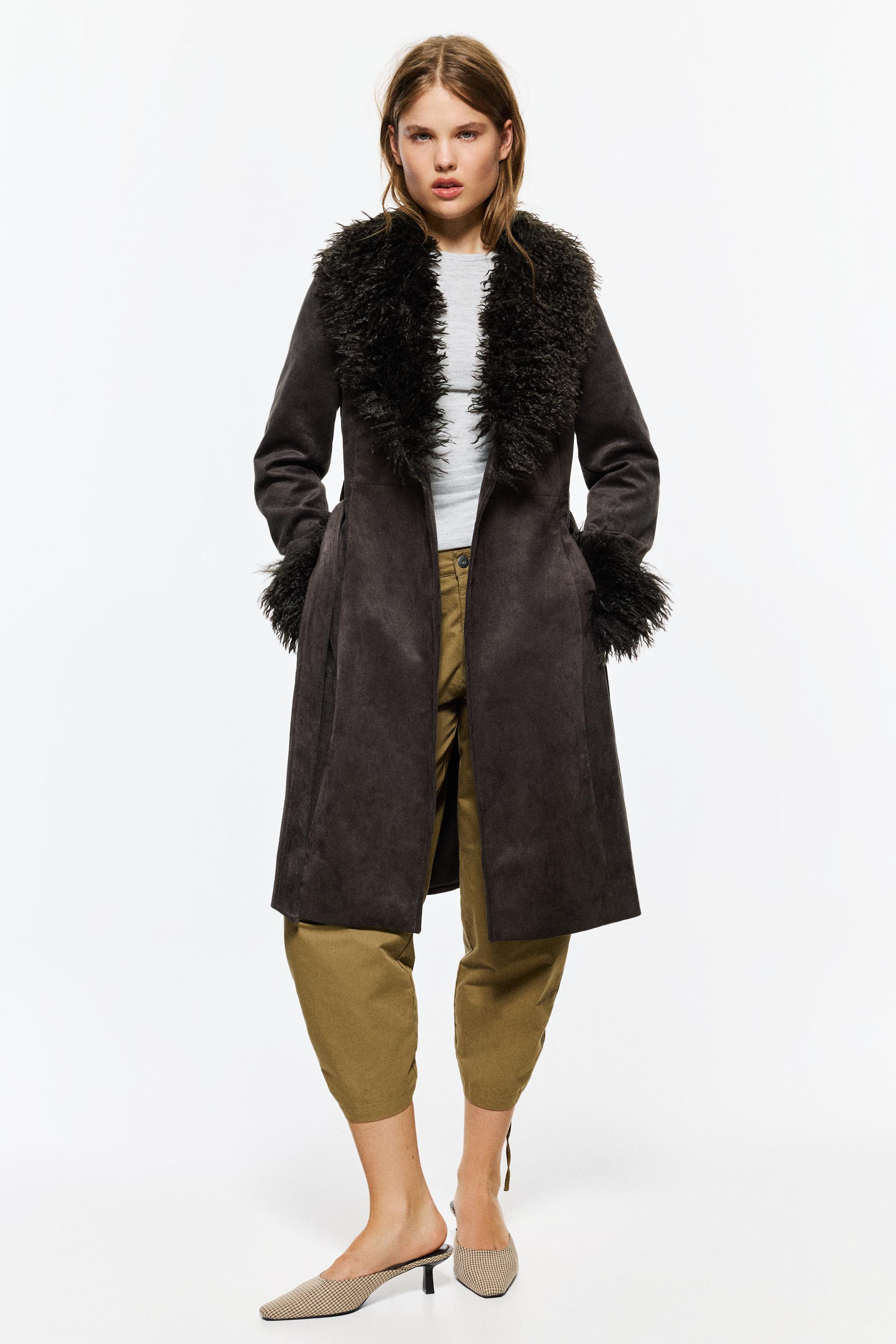Manteau Cintré En Suédine Manteau Cintré En Suédine