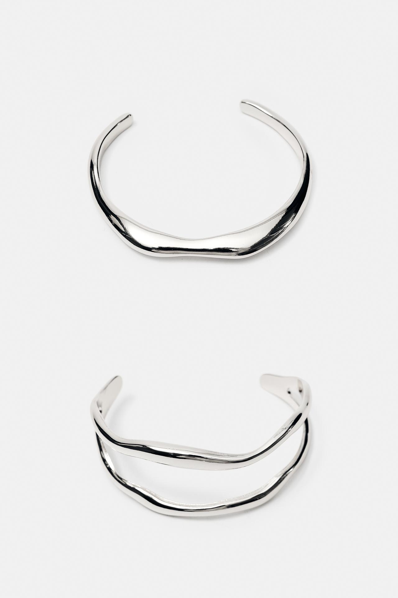 Pack of 2 wave bracelets — Silver