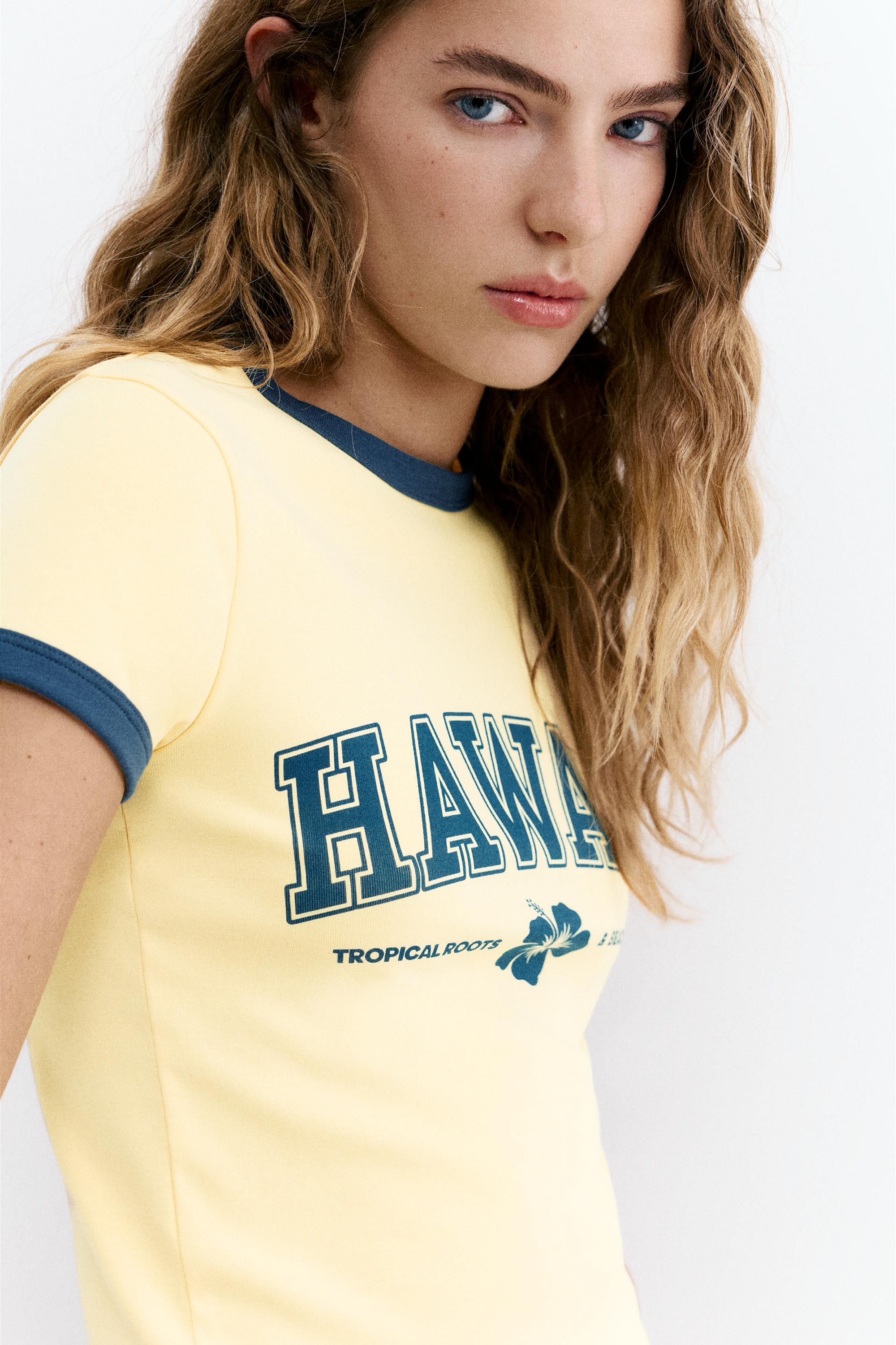 Ribbed graphic T-shirt — Yellow