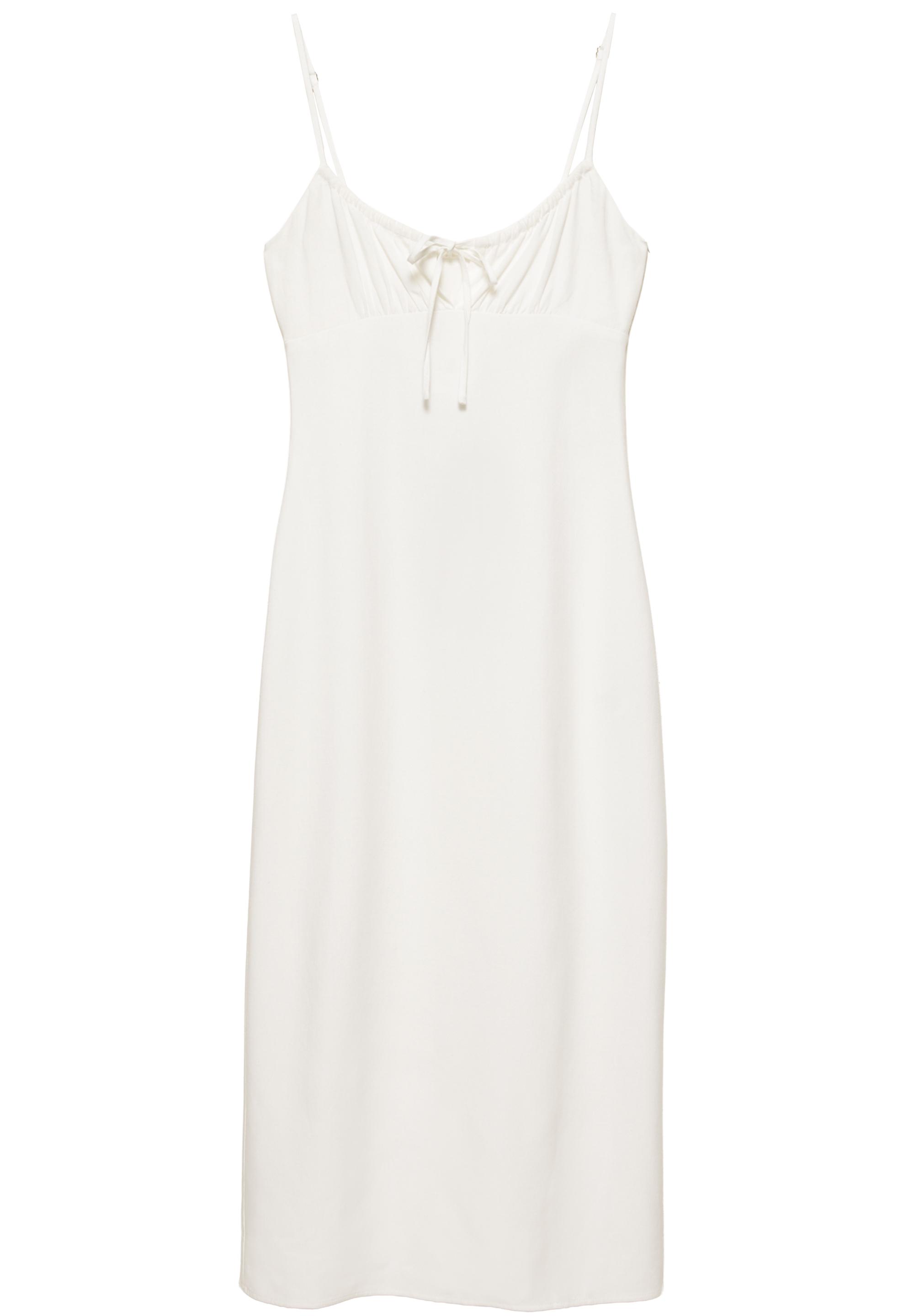 Linen blend midi dress — Ice