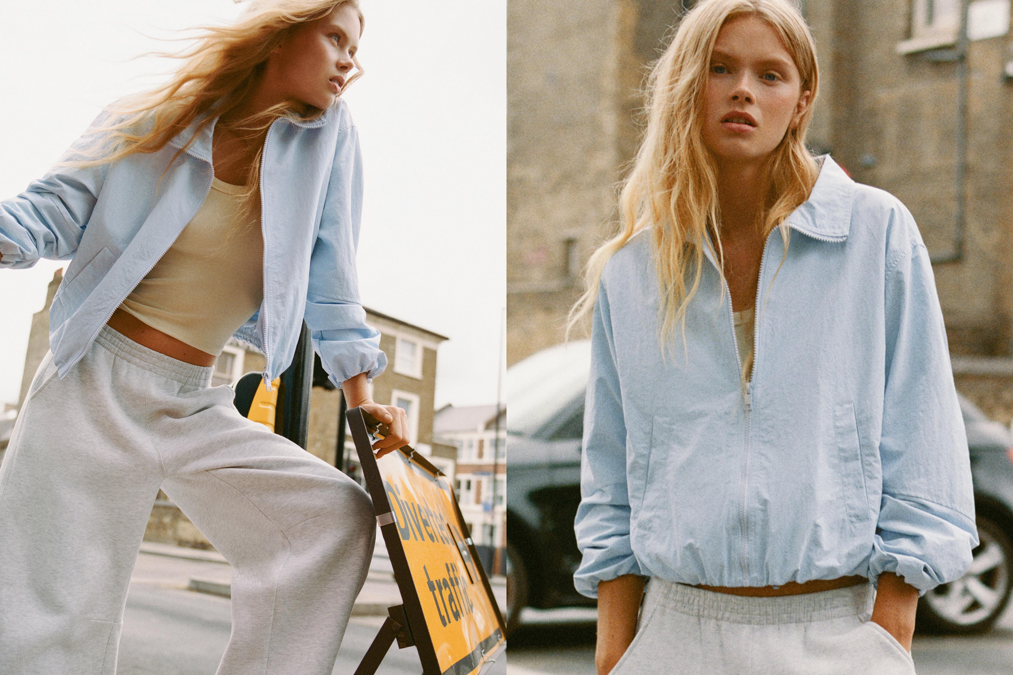Lightweight bomber jacket — Pastel blue
