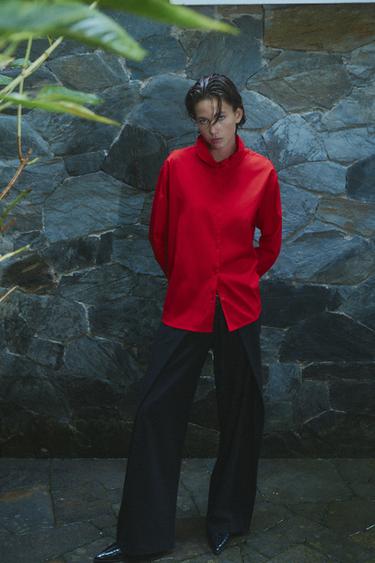 Red high neck shirt — Red 2
