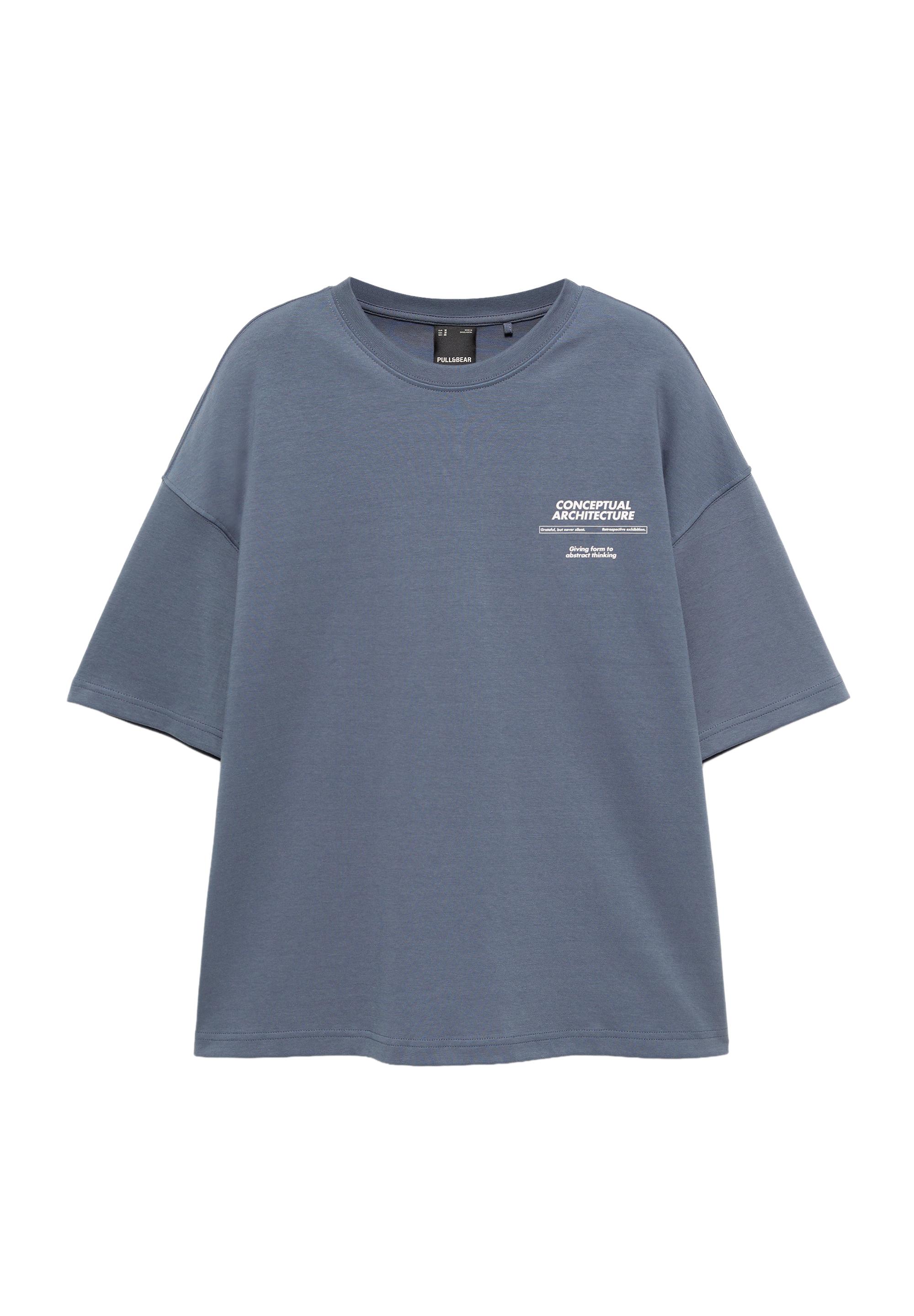 Short sleeve graphic sweatshirt — Indigo blue