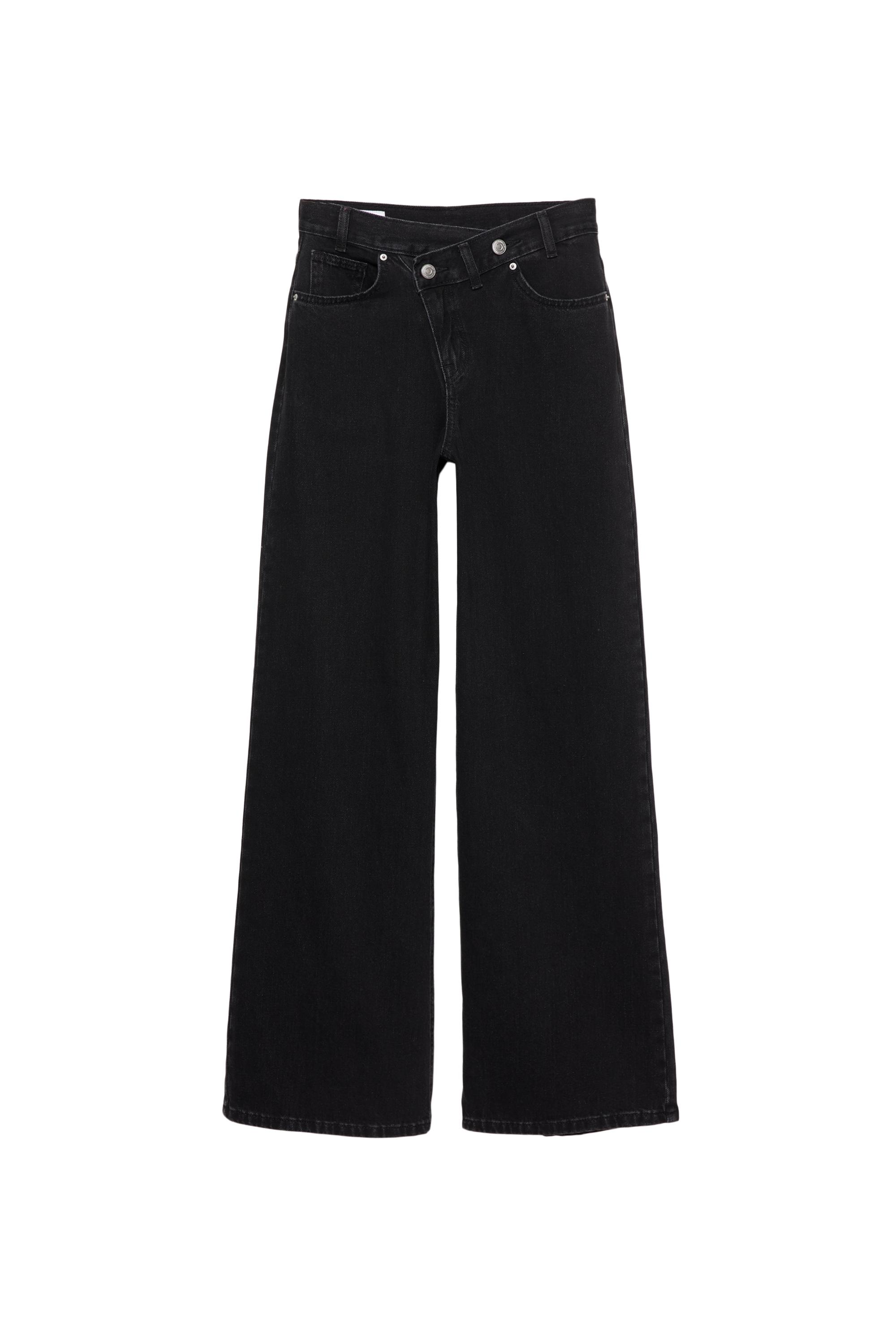 Çapraz kemerli geniş paça jean - Görsel 4