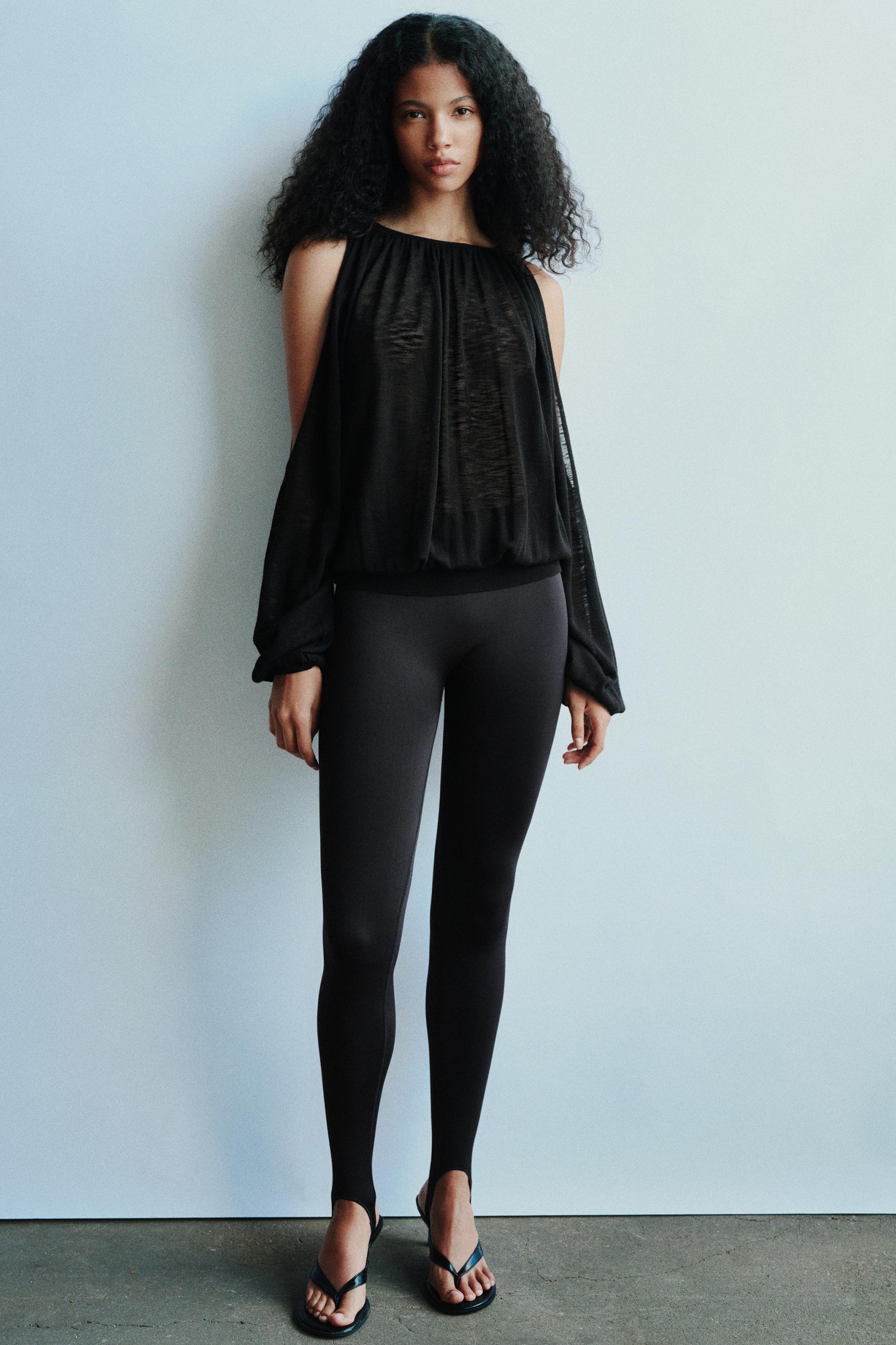 Fine stirrup leggings — Black