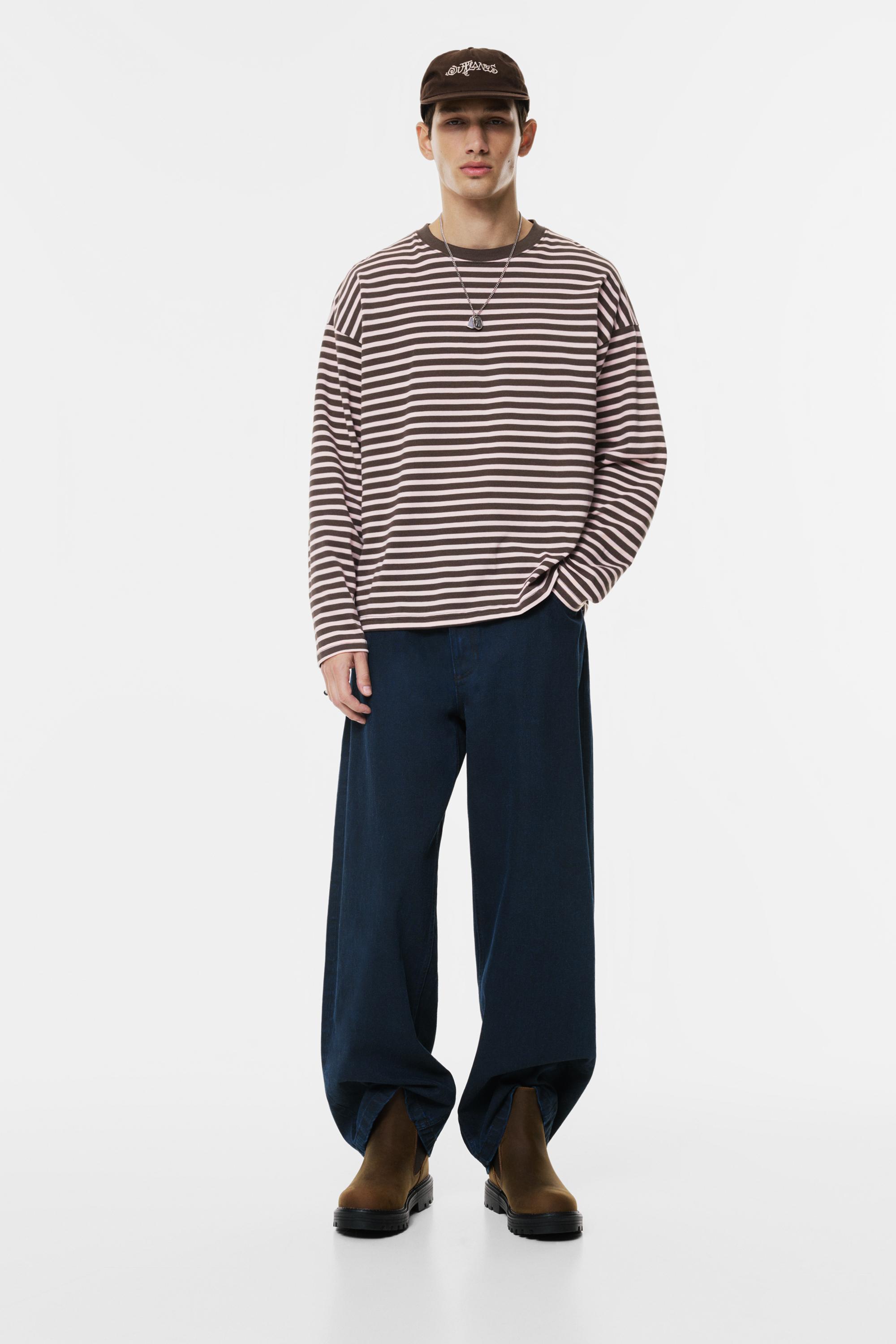 Çizgili uzun kollu t-shirt - Görsel 12