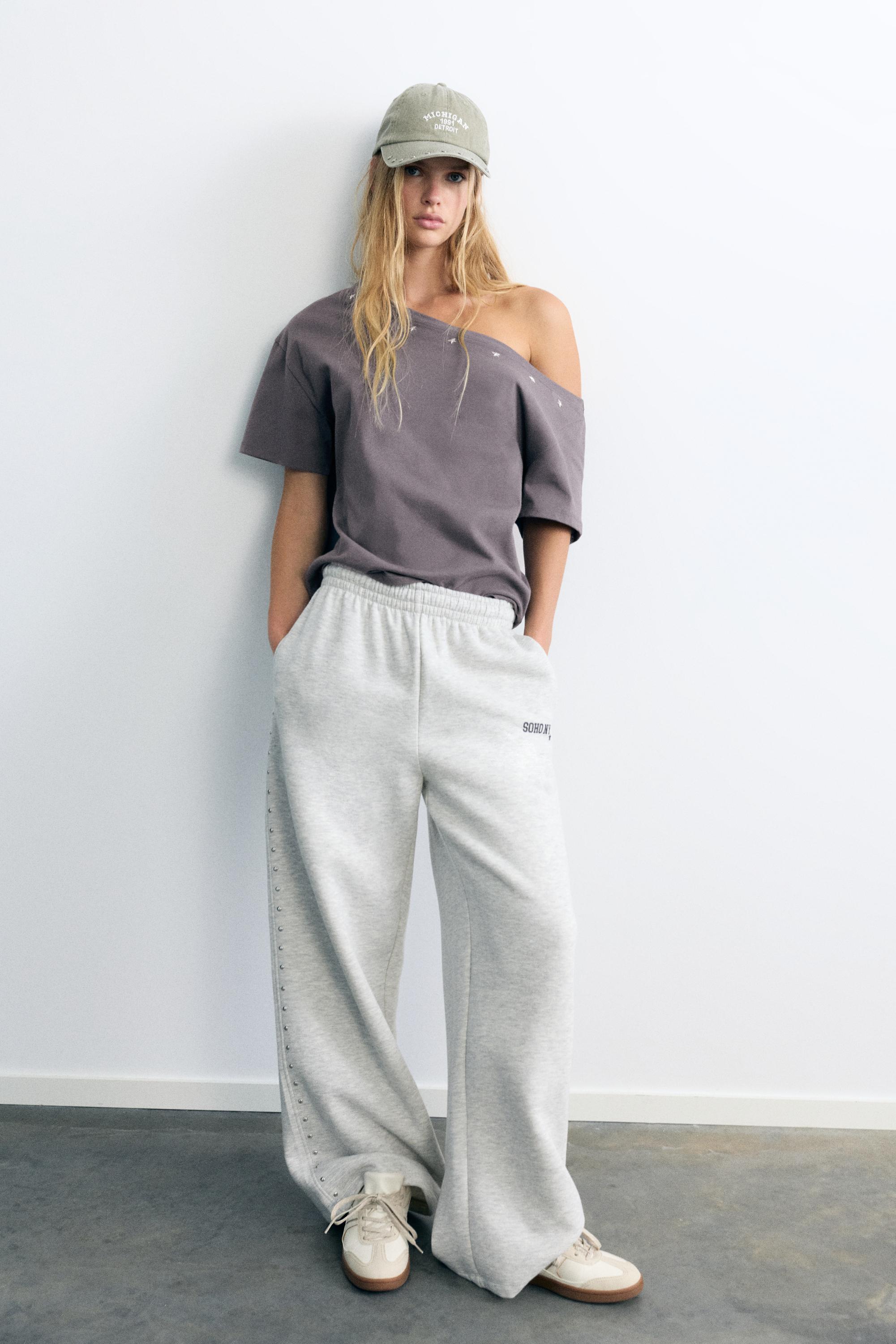 Asymmetric star T-shirt — Grey/Blue