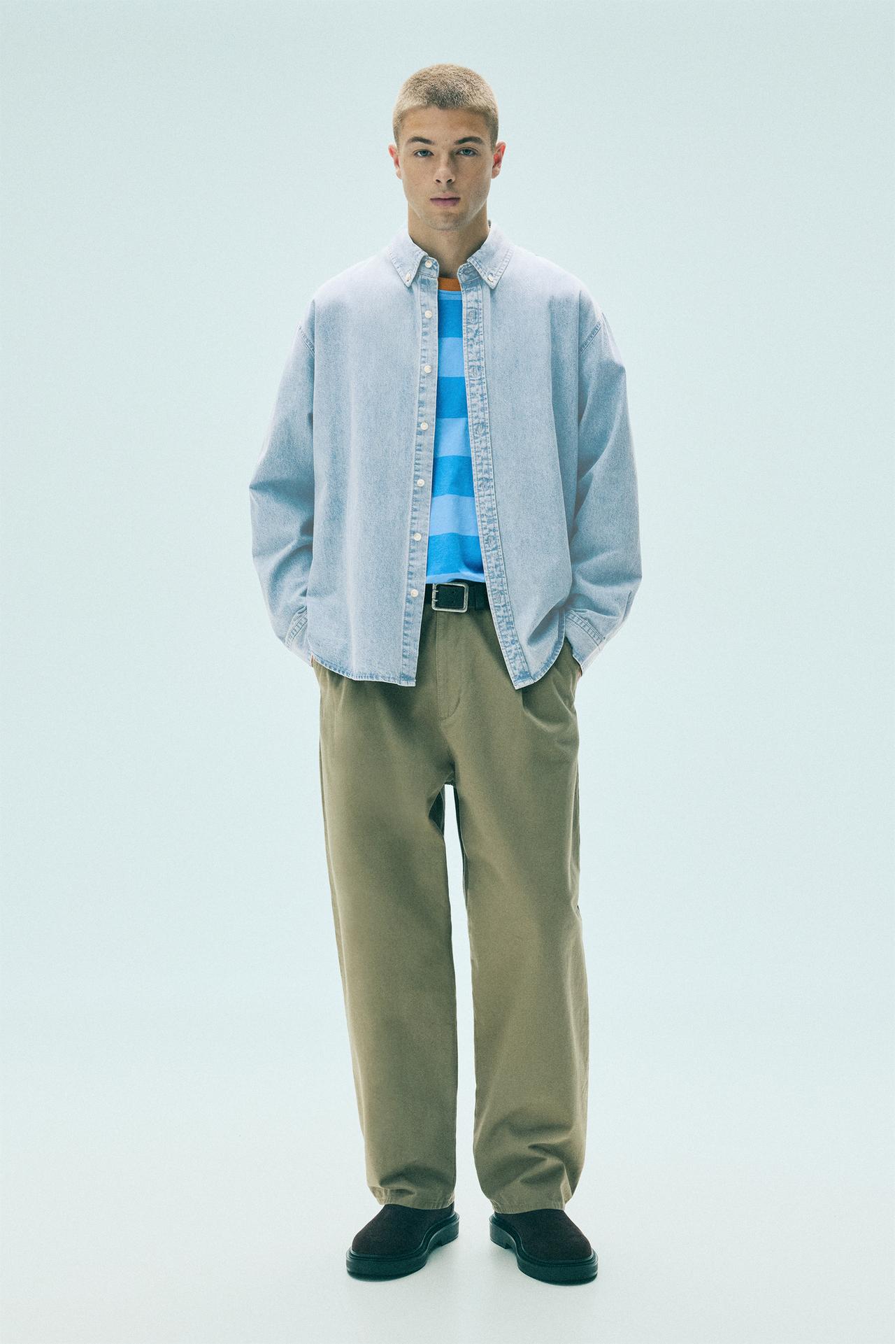 Long sleeve denim shirt — Blue