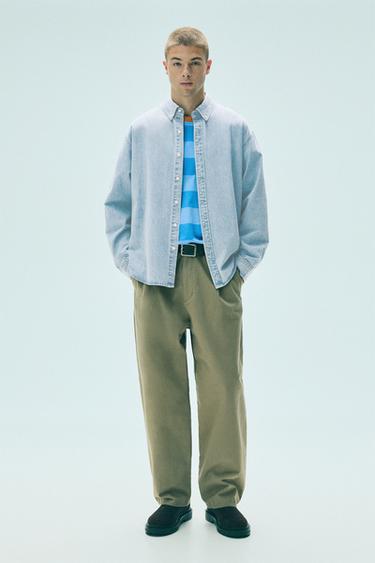 Long sleeve denim shirt — Blue 4